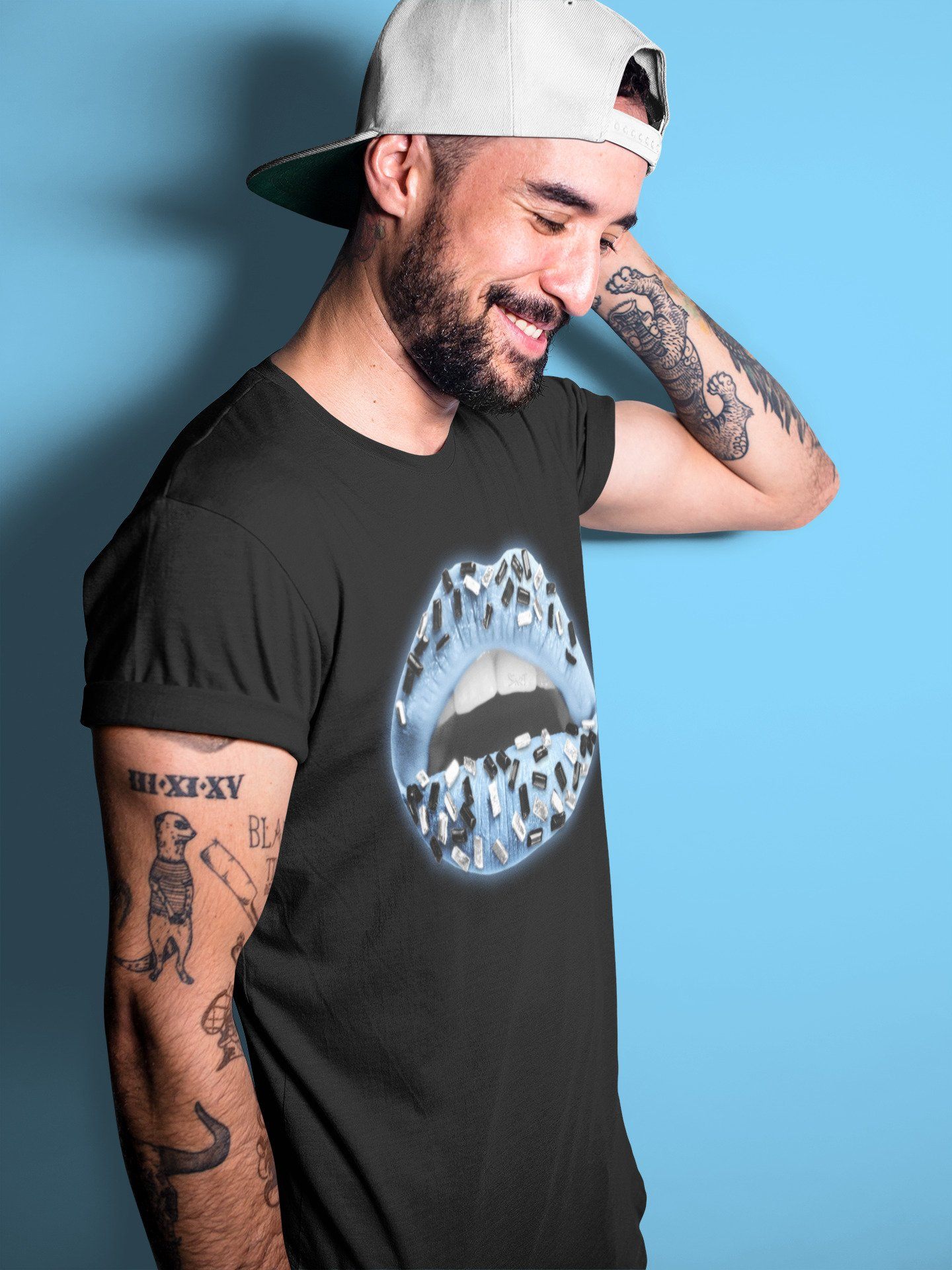 Lips Jewel Unisex Tops - Air Jordan 1 University Blue
