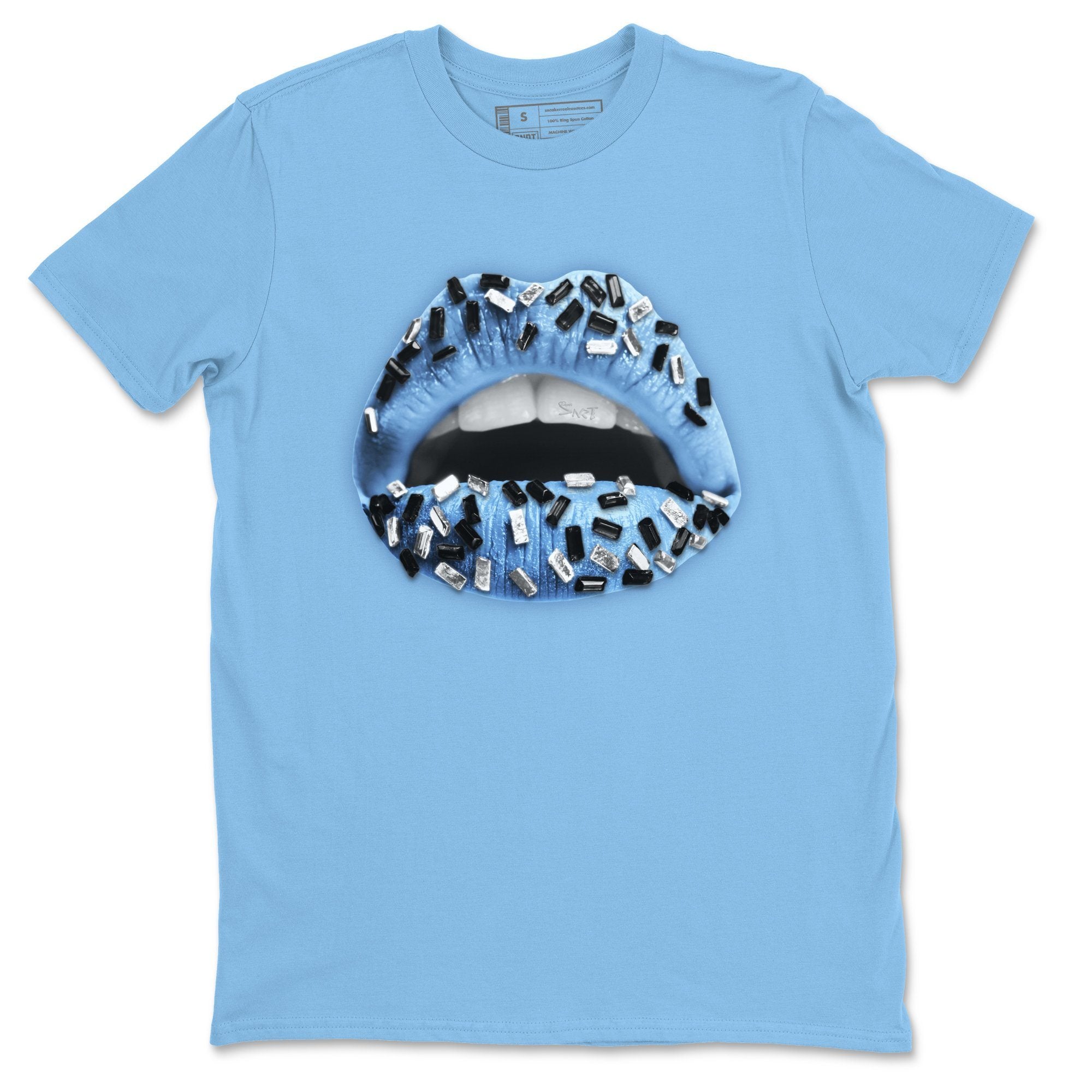 Lips Jewel Unisex Tops - Air Jordan 1 University Blue
