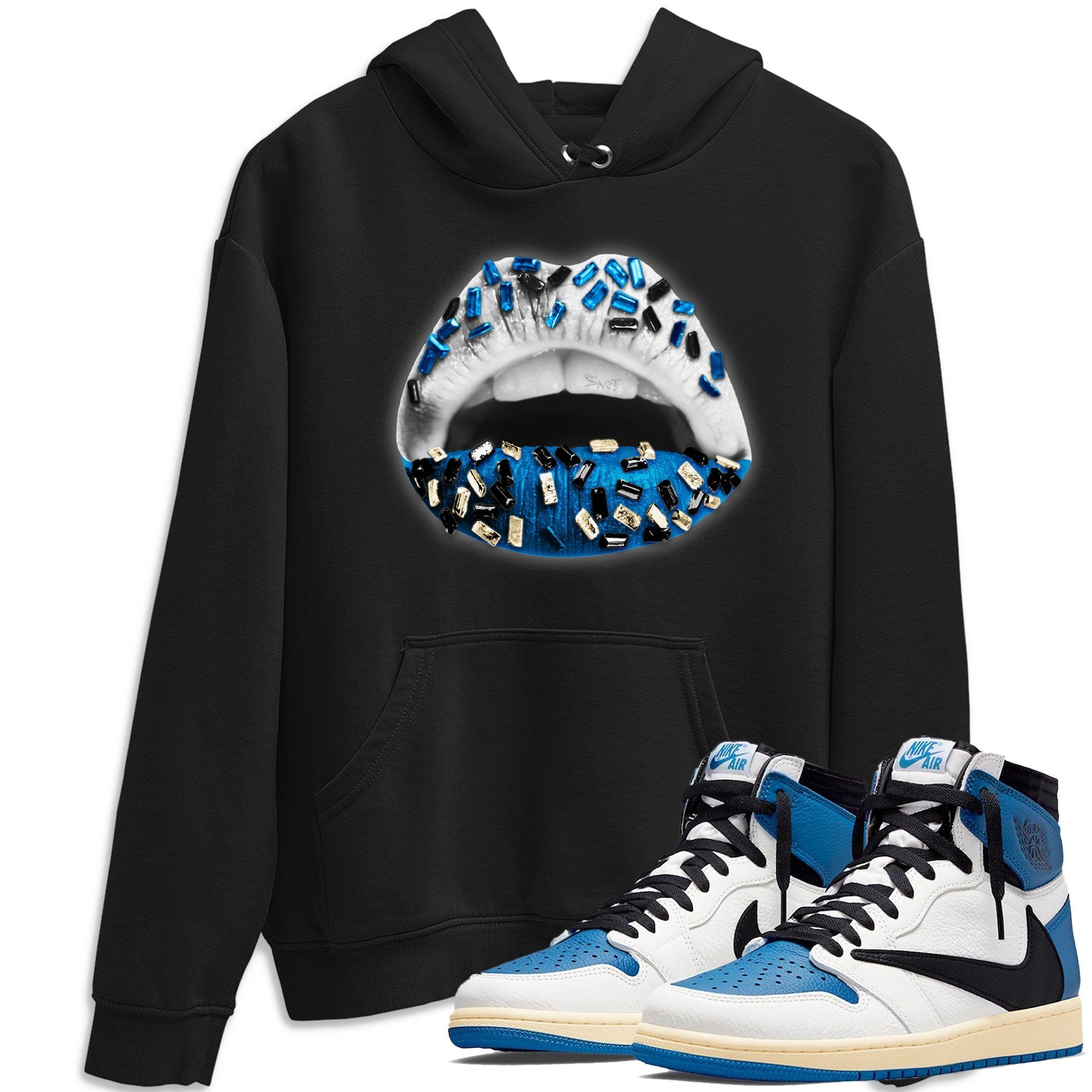 Lips Jewel Unisex Tops - Air Jordan 1 Travis Scott Fragment