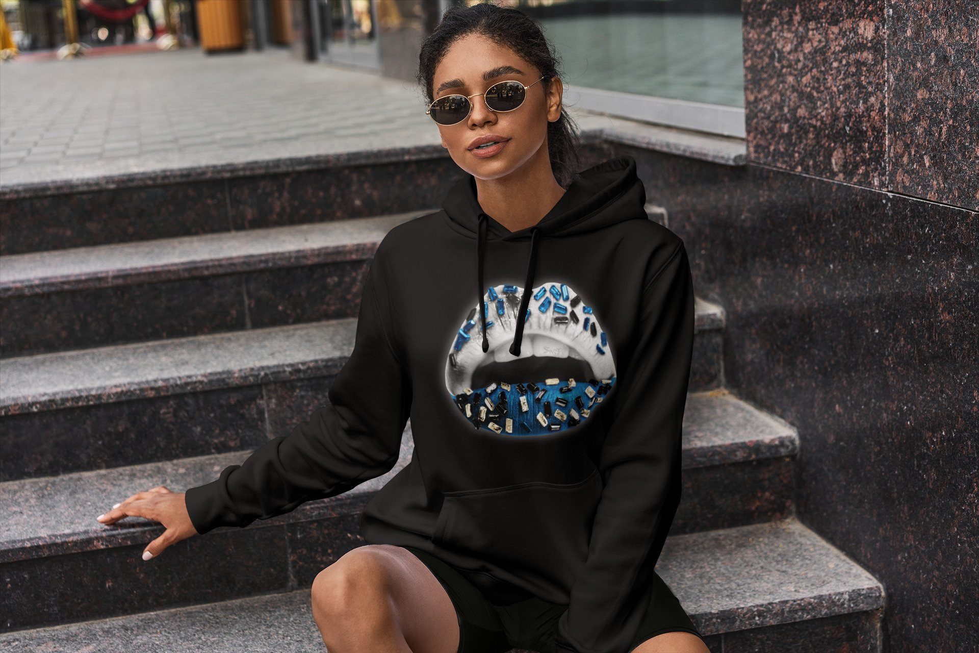 Lips Jewel Unisex Tops - Air Jordan 1 Travis Scott Fragment