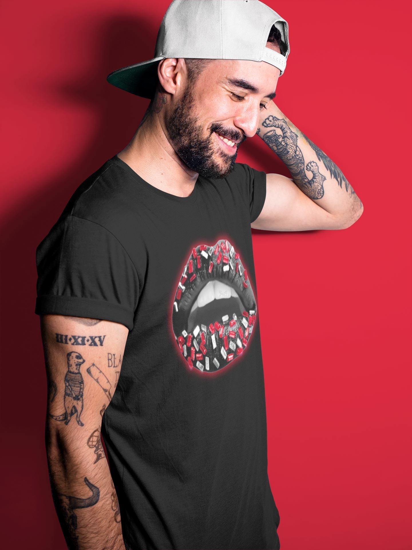 Lips Jewel Unisex Tops - Air Jordan 1 Bred Patent