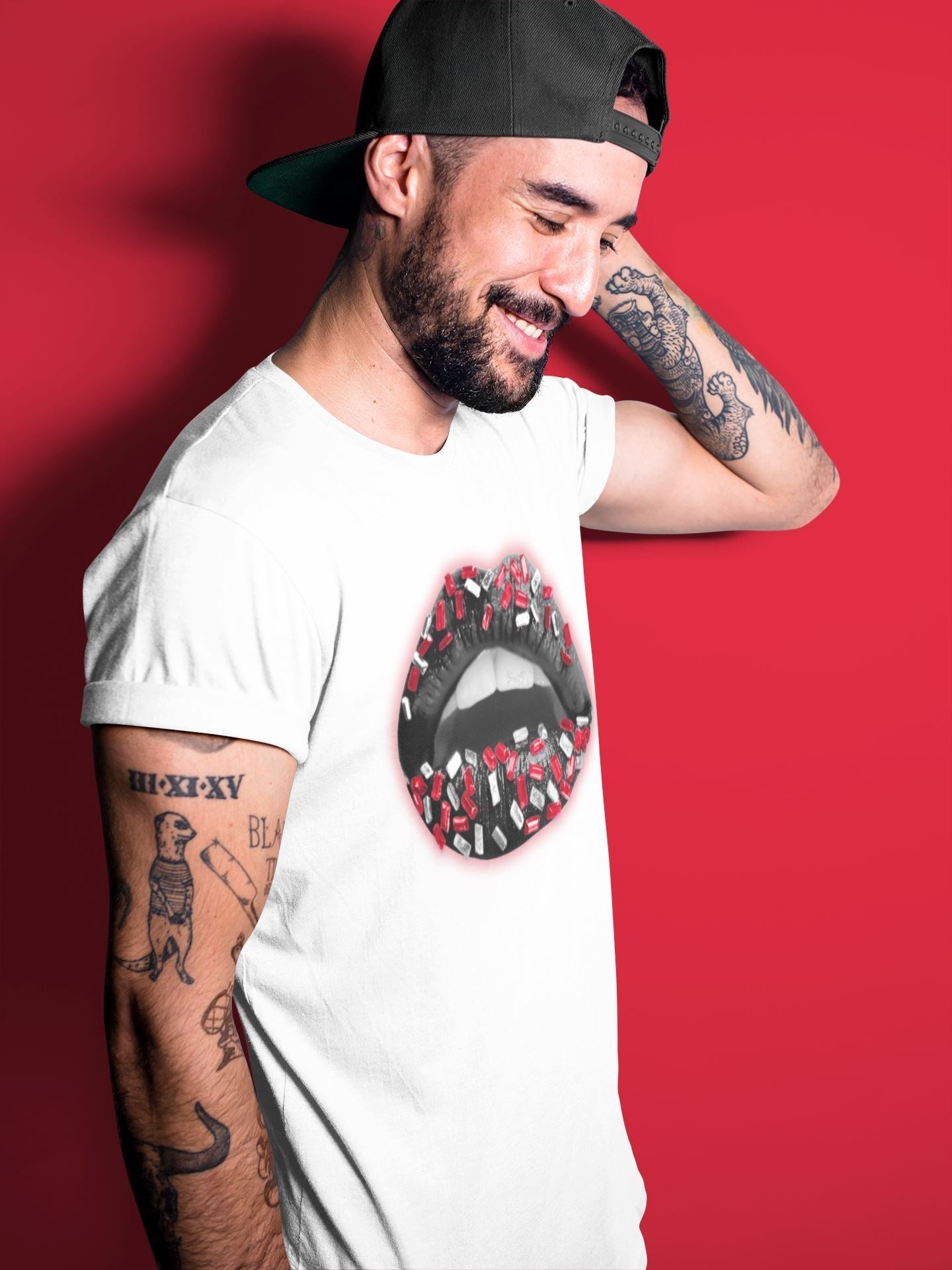 Lips Jewel Unisex Tops - Air Jordan 1 Bred Patent