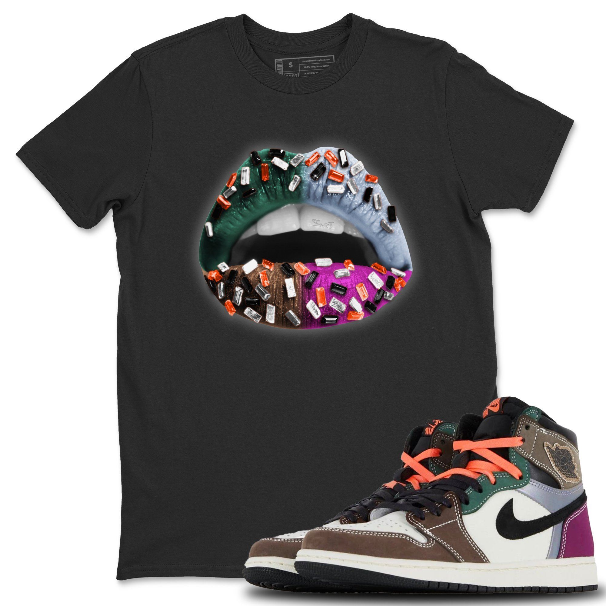 Lips Jewel Unisex Tops - Air Jordan 1 Hand Crafted