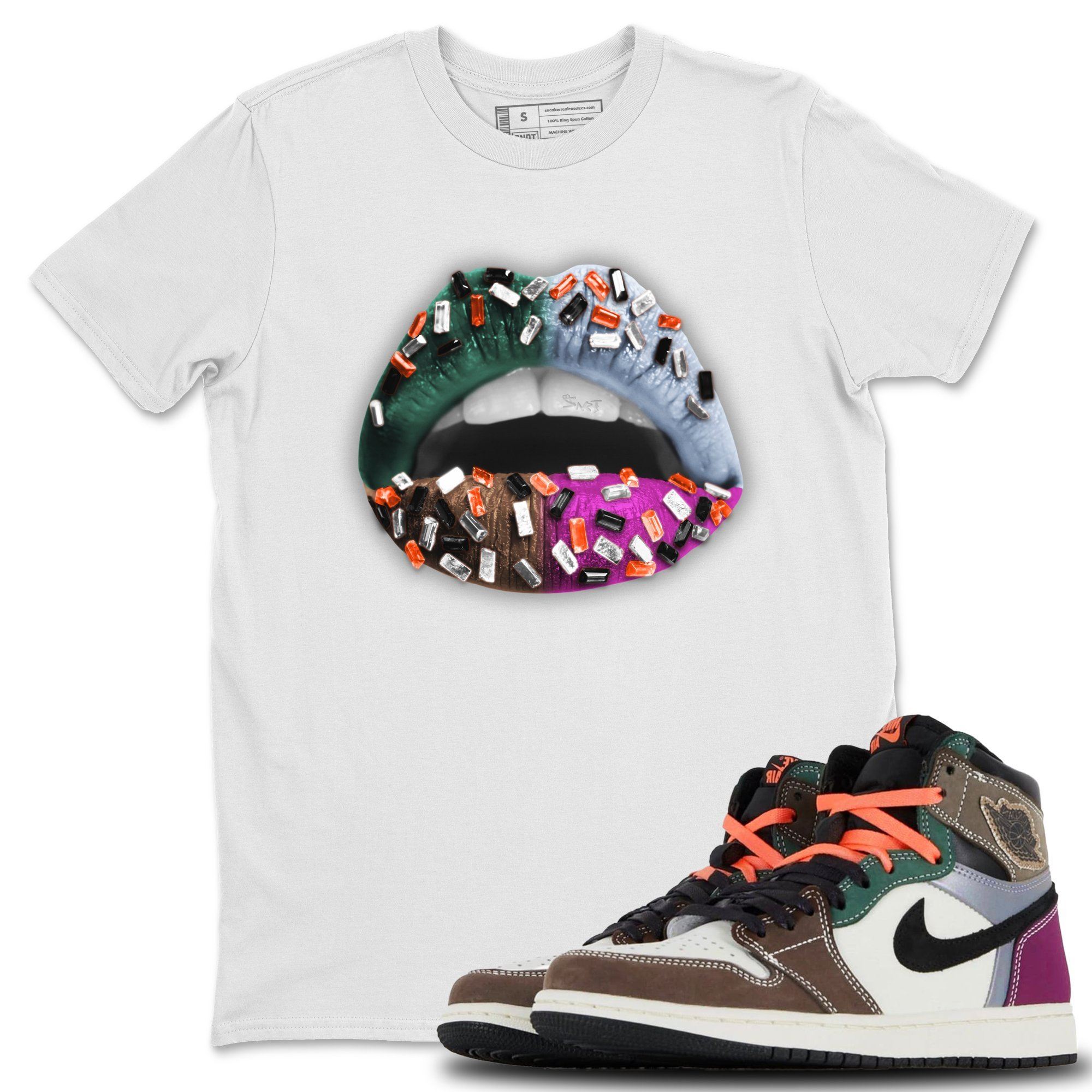 Lips Jewel Unisex Tops - Air Jordan 1 Hand Crafted
