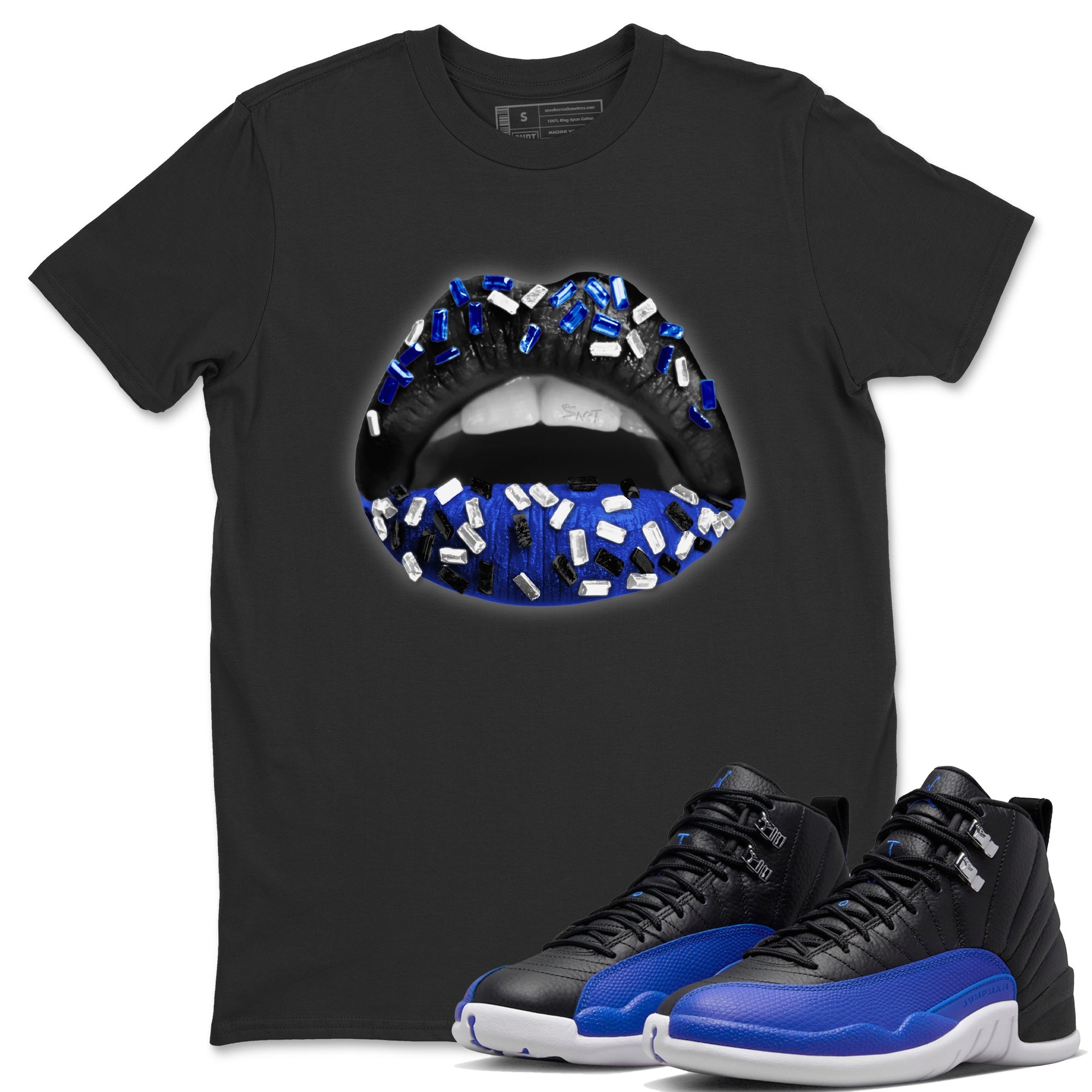 Lips Jewel Unisex Tops - Air Jordan 12 Hyper Royal