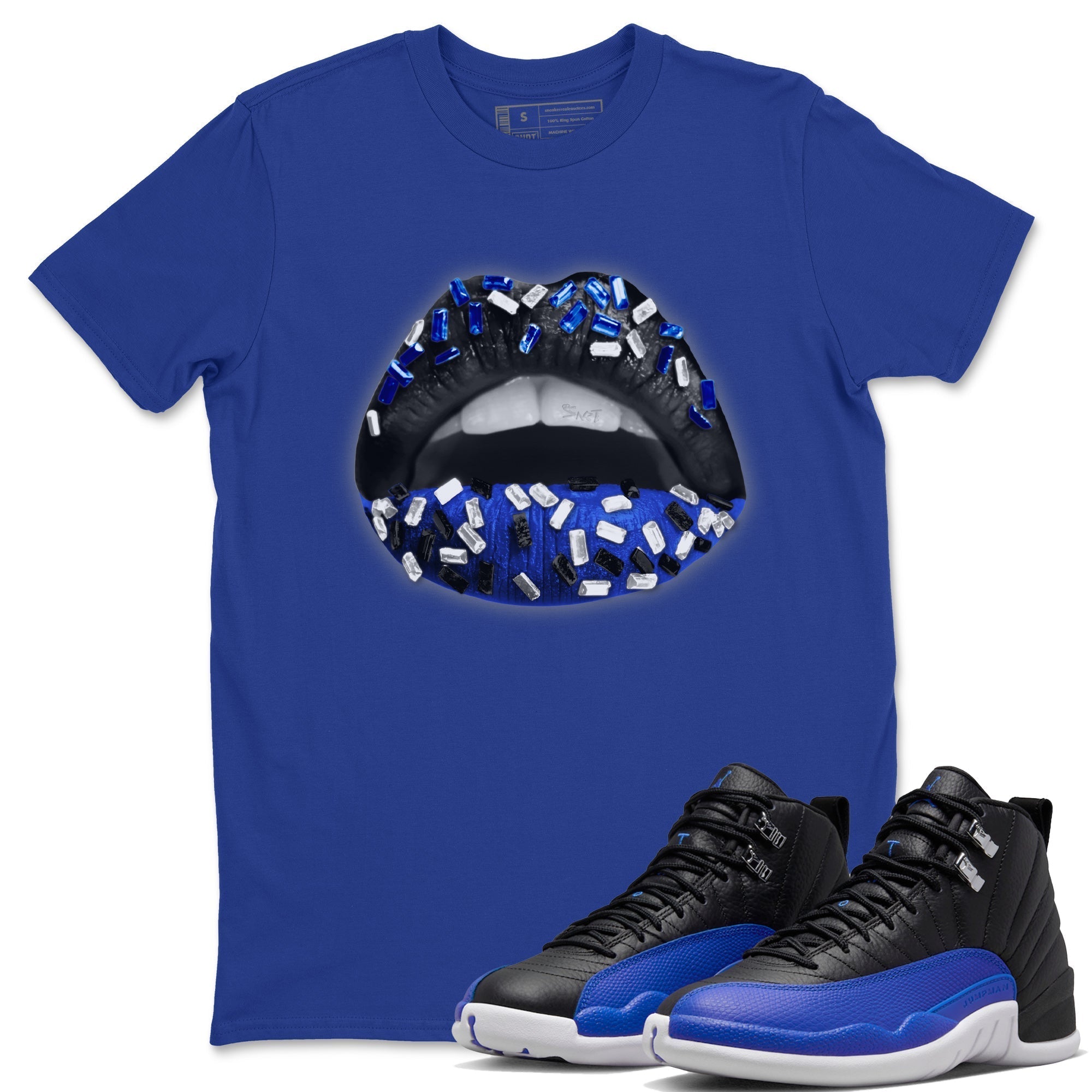 Lips Jewel Unisex Tops - Air Jordan 12 Hyper Royal