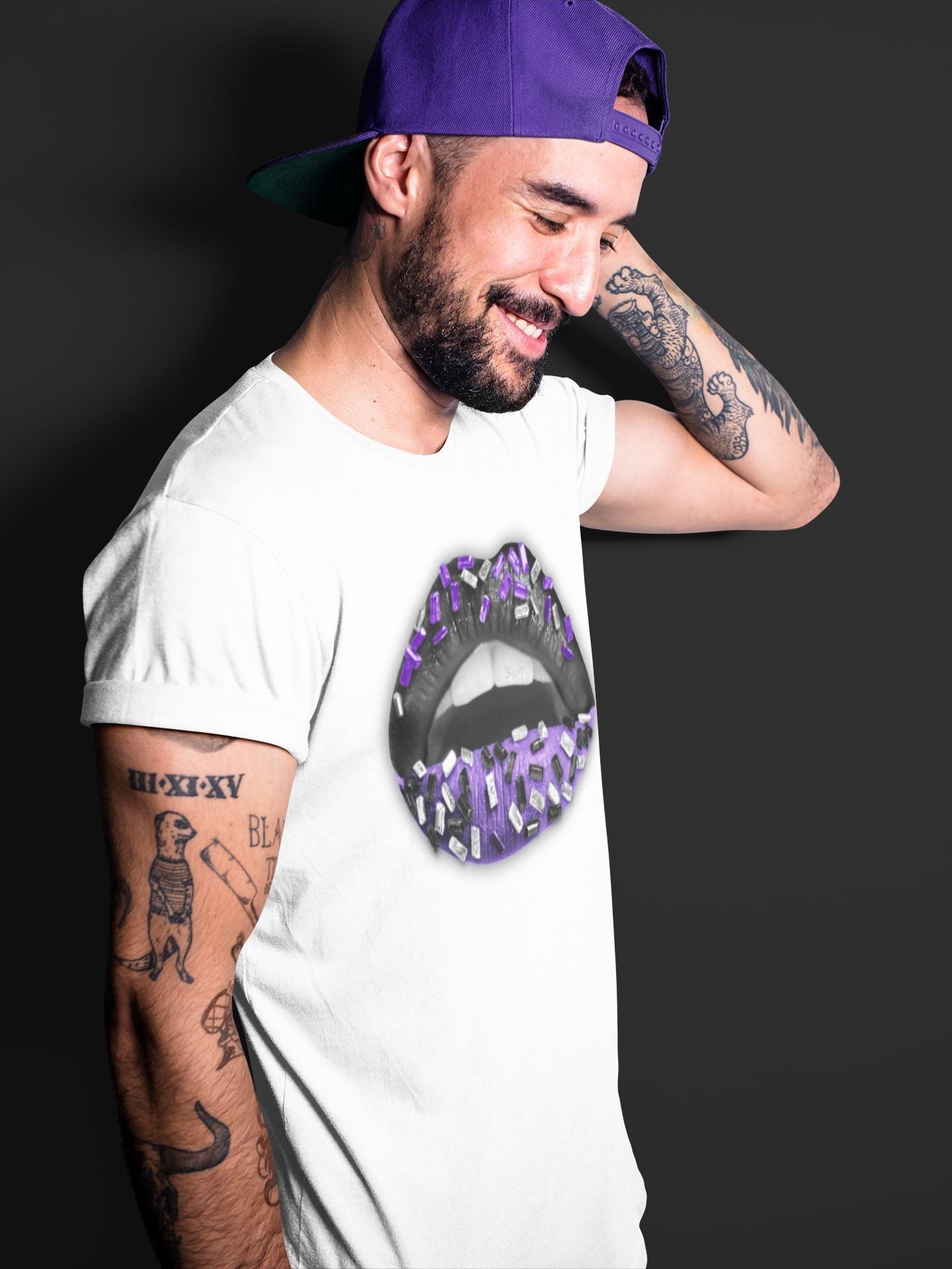 Lips Jewel Unisex Tops - Air Jordan 13 Court Purple