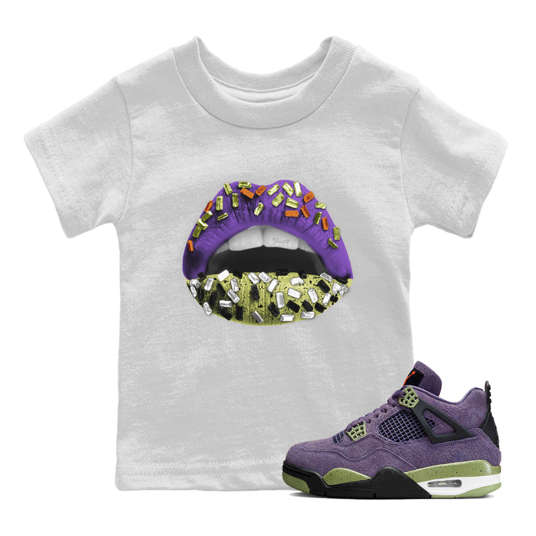 Lips Jewel Kids Tops - Air Jordan 4 Canyon Purple