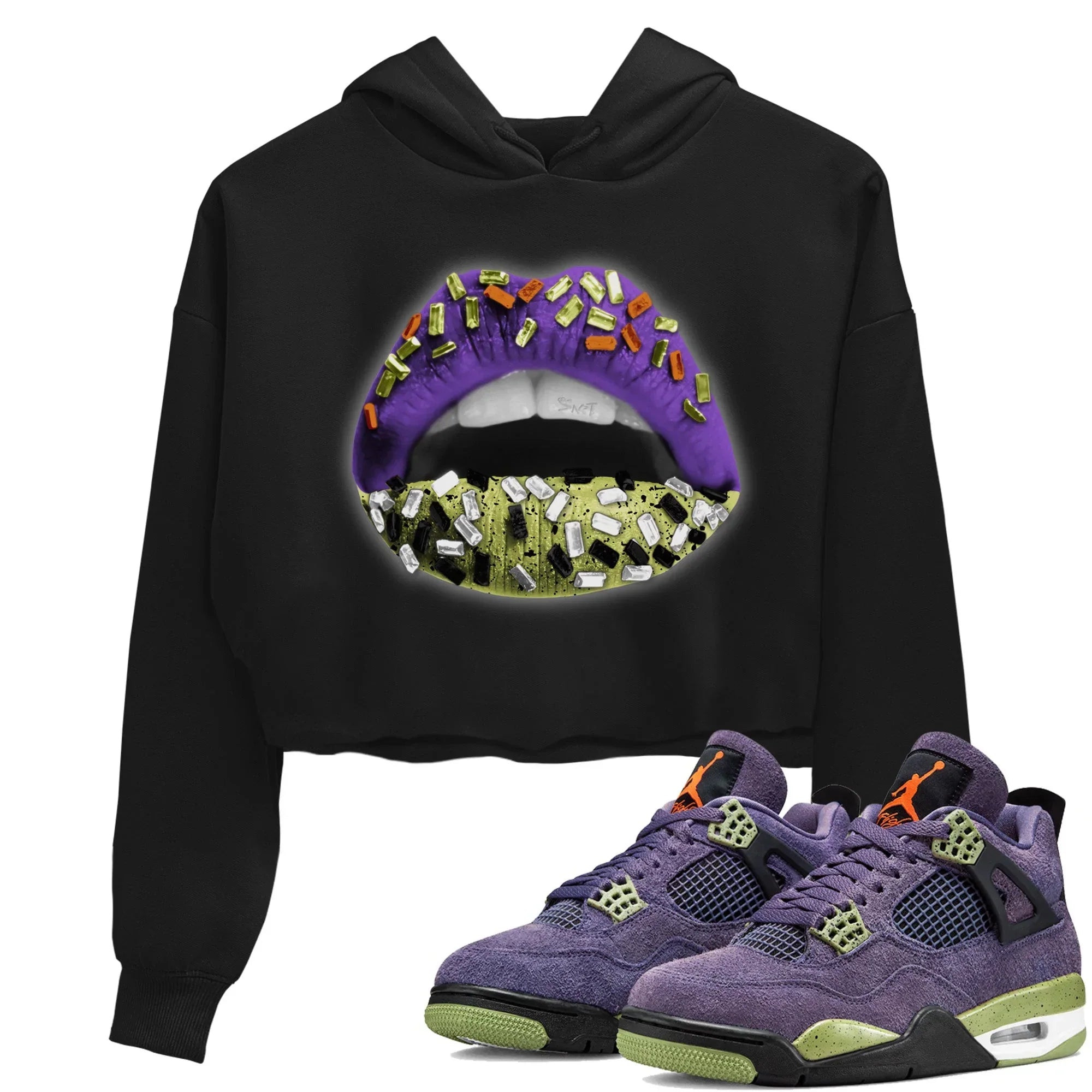 Lips Jewel Women's Tops - Air Jordan 4 Canyon Purple