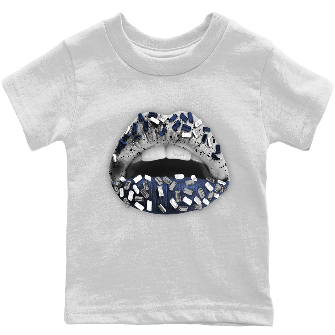 Lips Jewel Kids Tops - Air Jordan 4 Midnight Navy