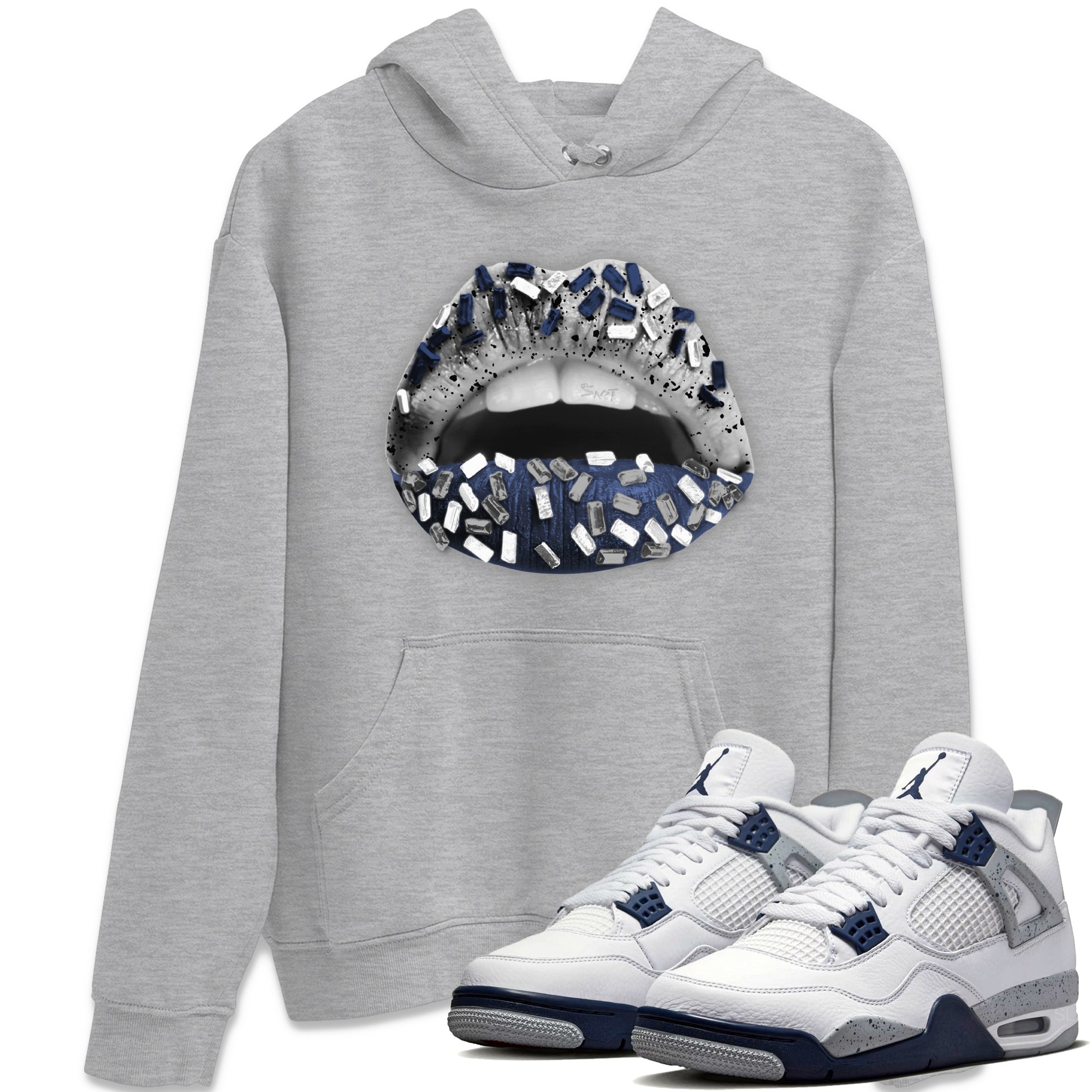 Lips Jewel Unisex Tops - Air Jordan 4 Midnight Navy