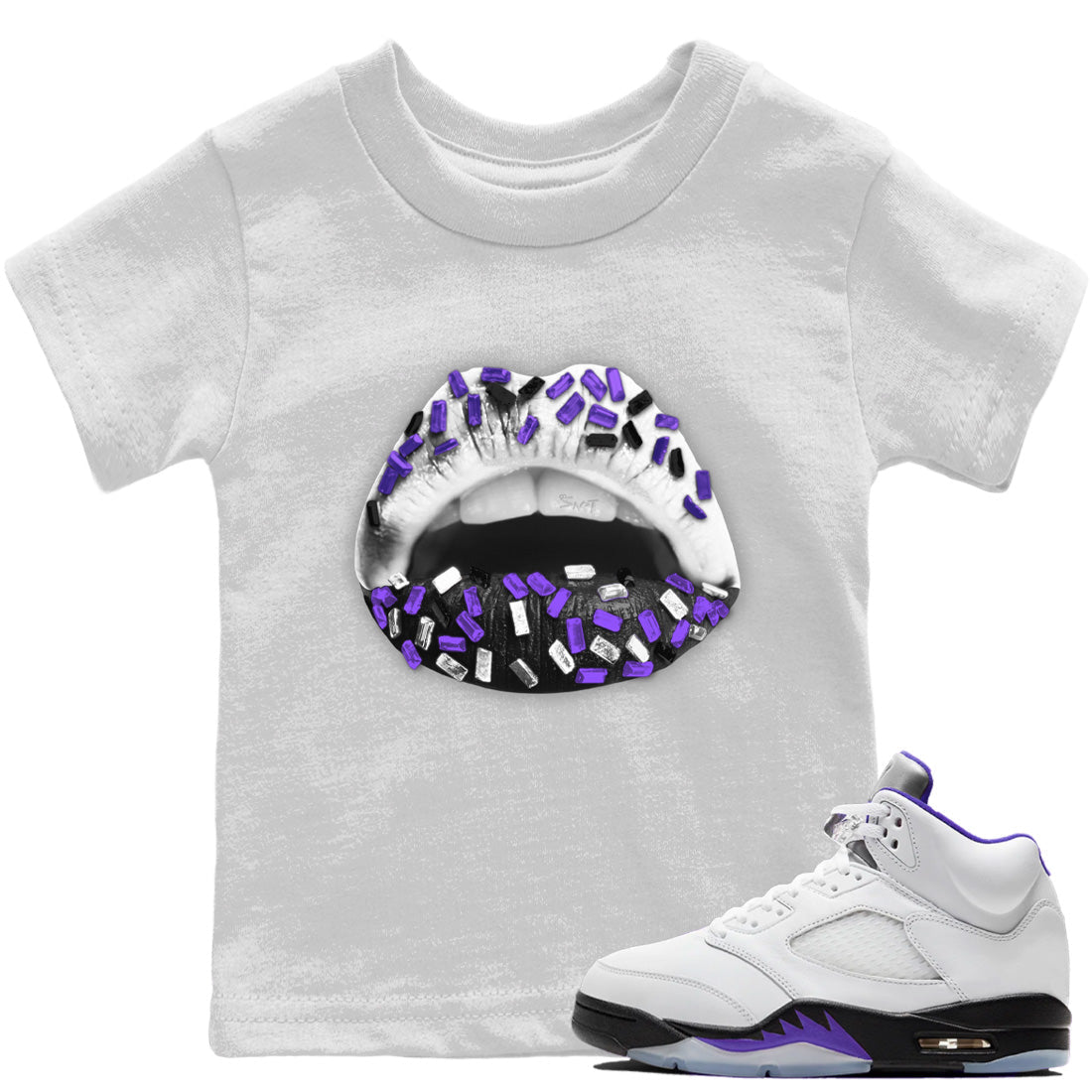 Lips Jewel Kids Tops - Air Jordan 5 Concord