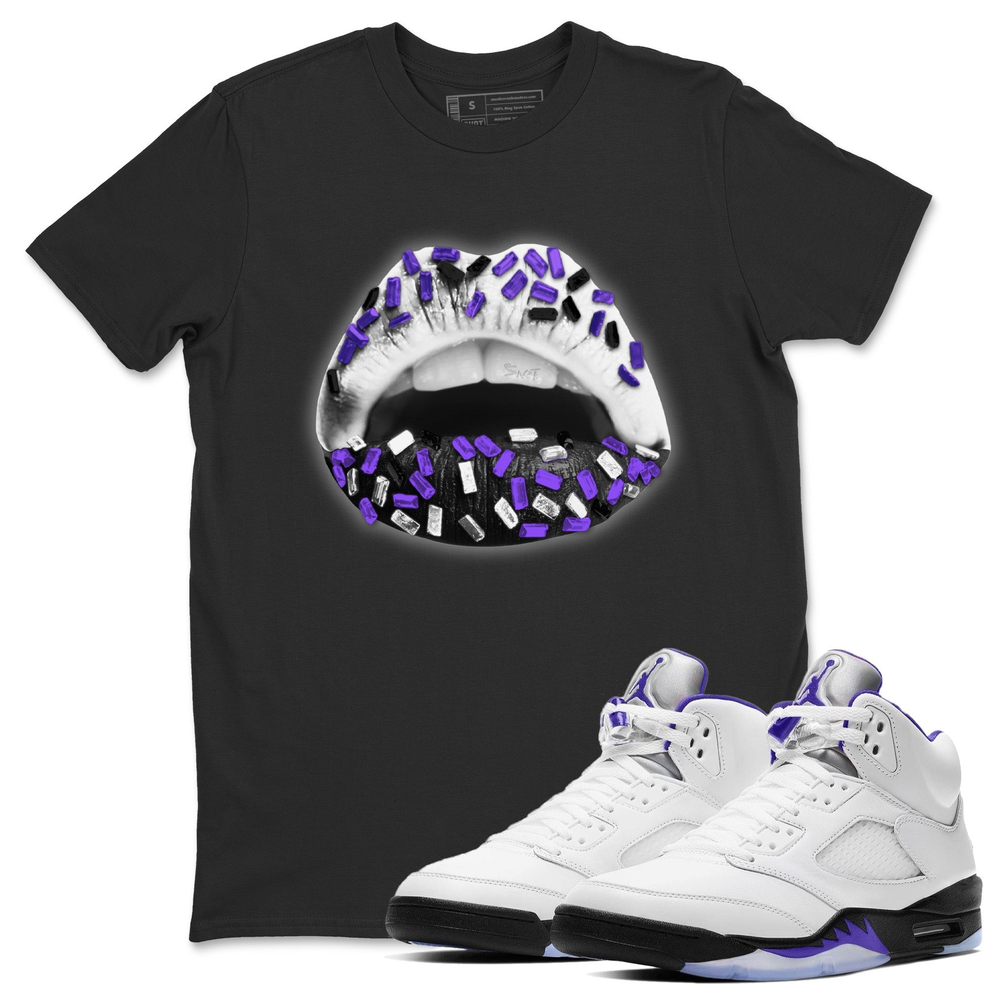 Lips Jewel Unisex Tops - Air Jordan 5 Concord