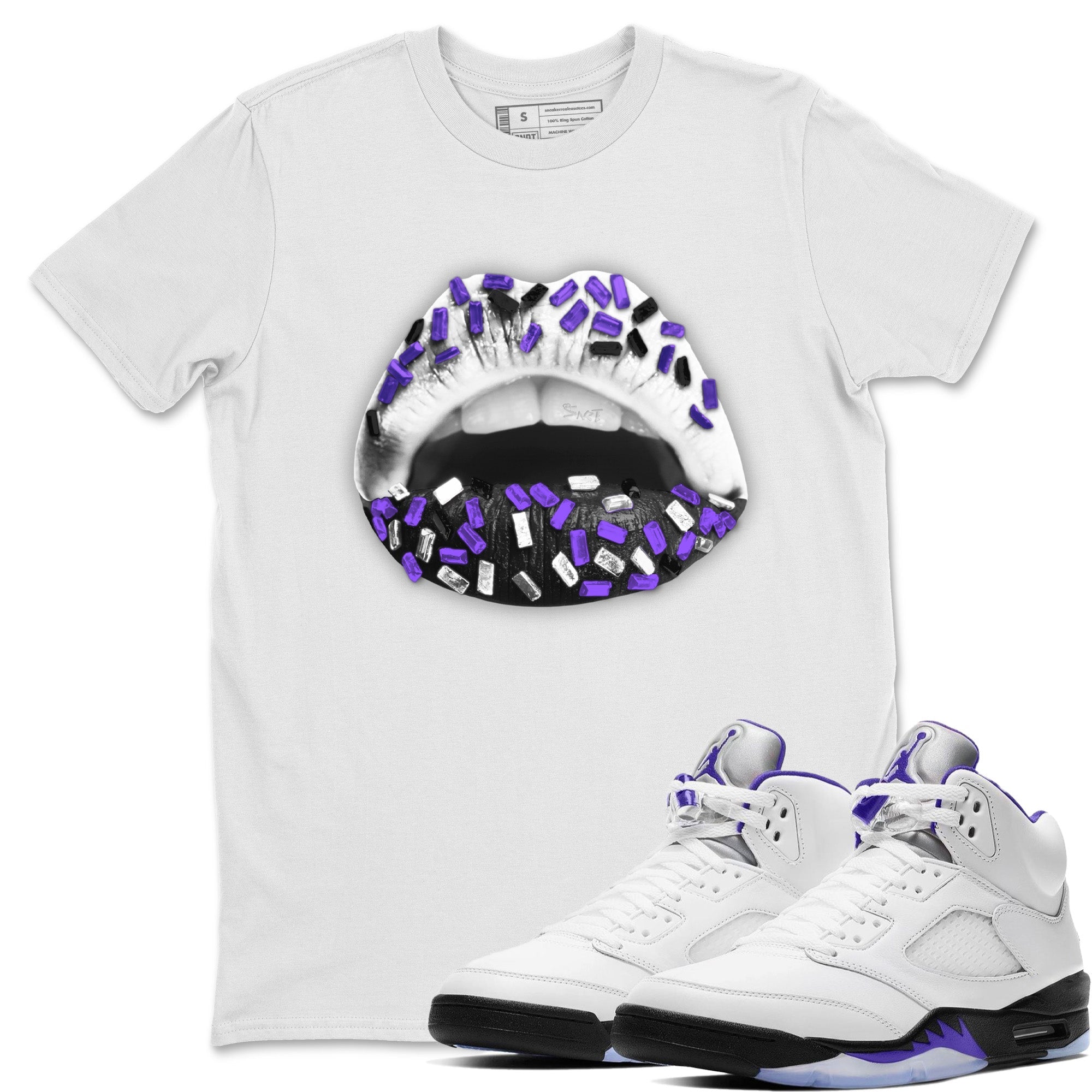Lips Jewel Unisex Tops - Air Jordan 5 Concord