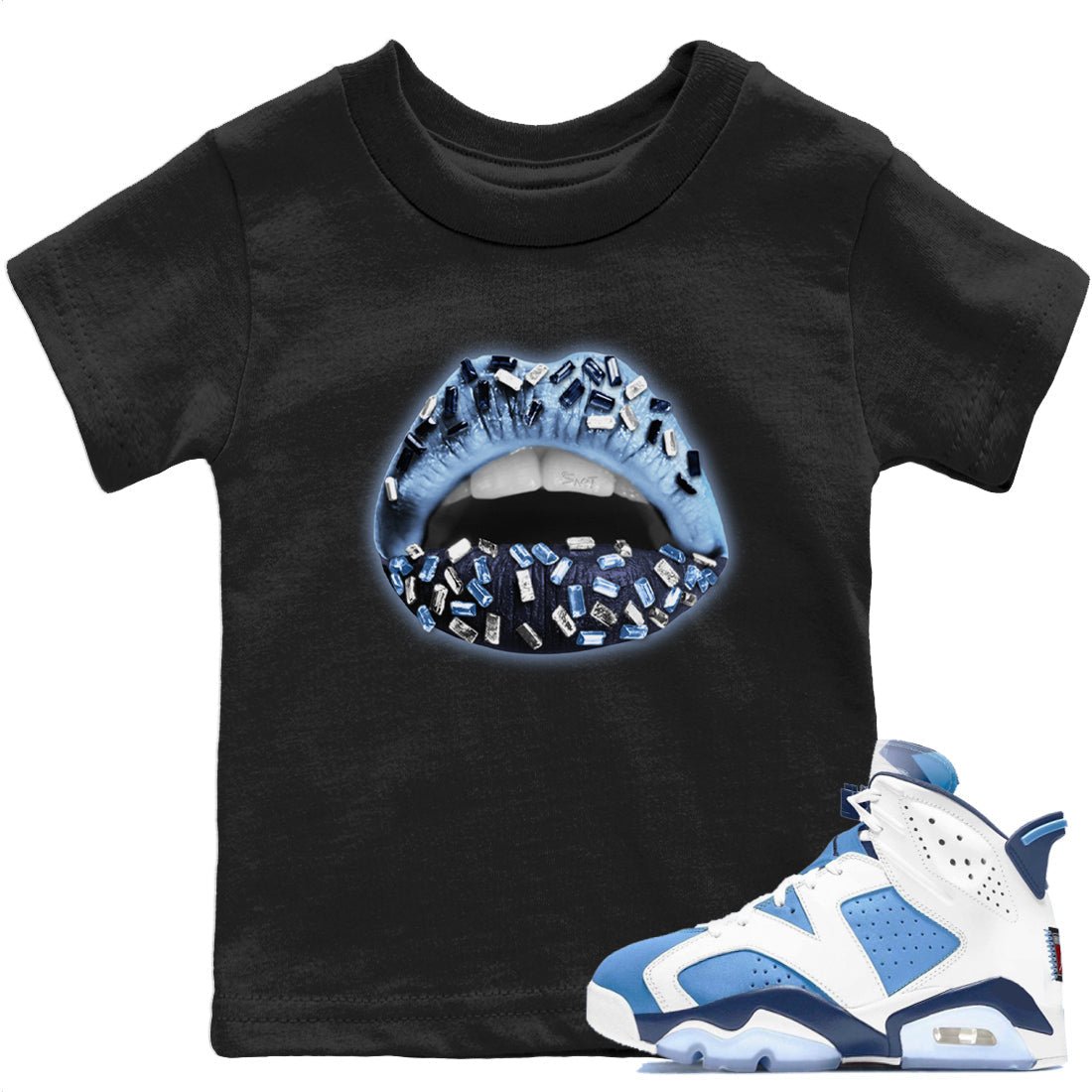 Lips Jewel Kids Tops - Air Jordan 6 UNC