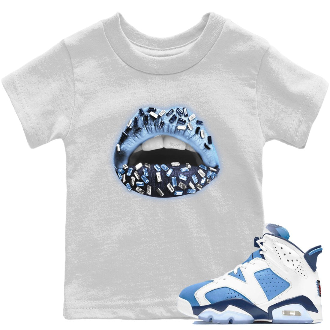 Lips Jewel Kids Tops - Air Jordan 6 UNC