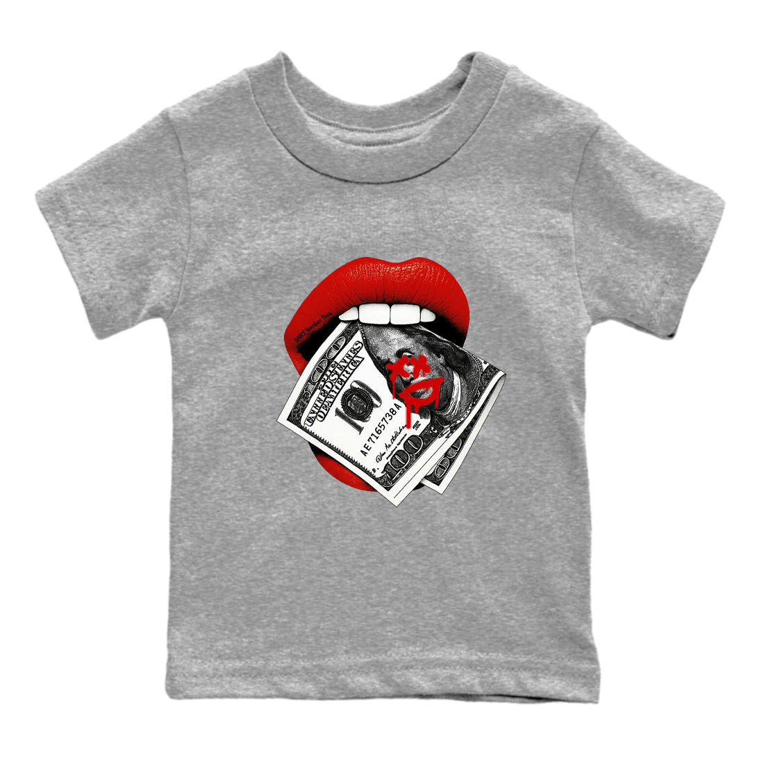 Lips Money snkmatch Tees Kids - Air Jordan 11 Bred