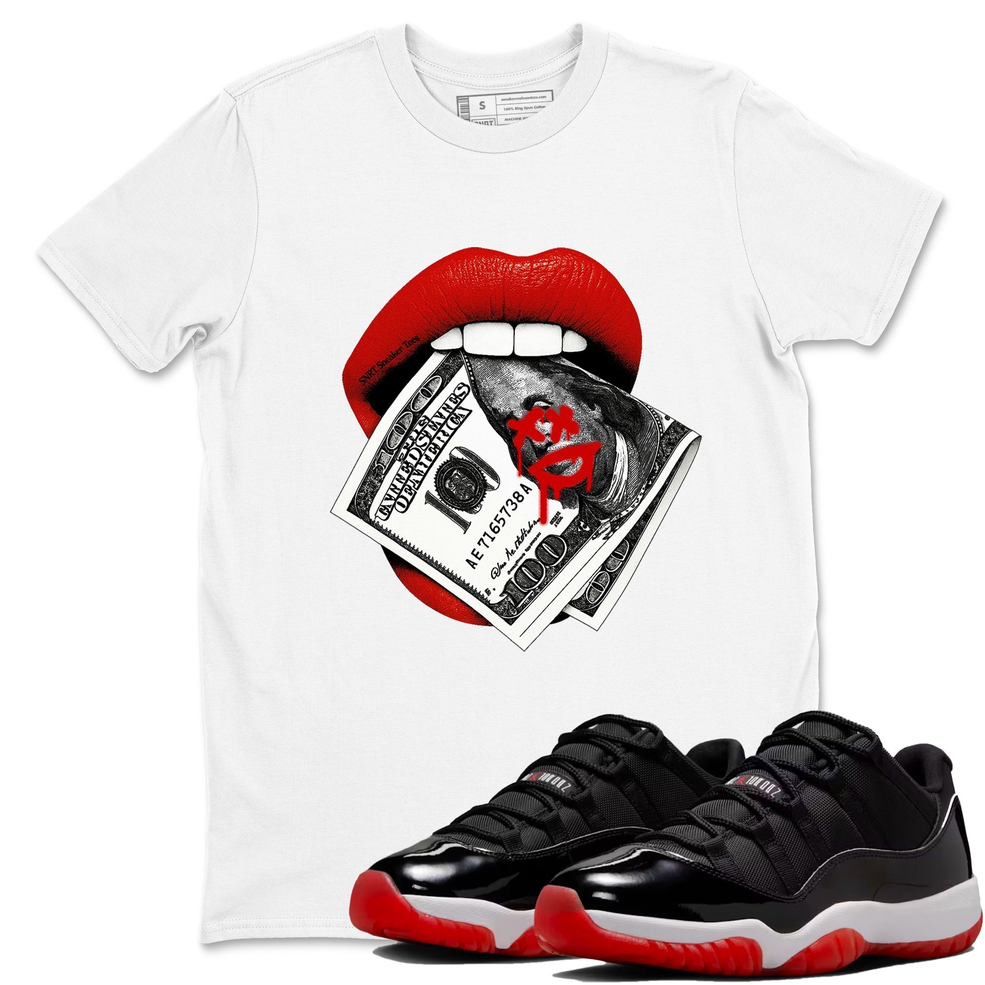 Lips Money snkmatch Tees - Air Jordan 11 Bred