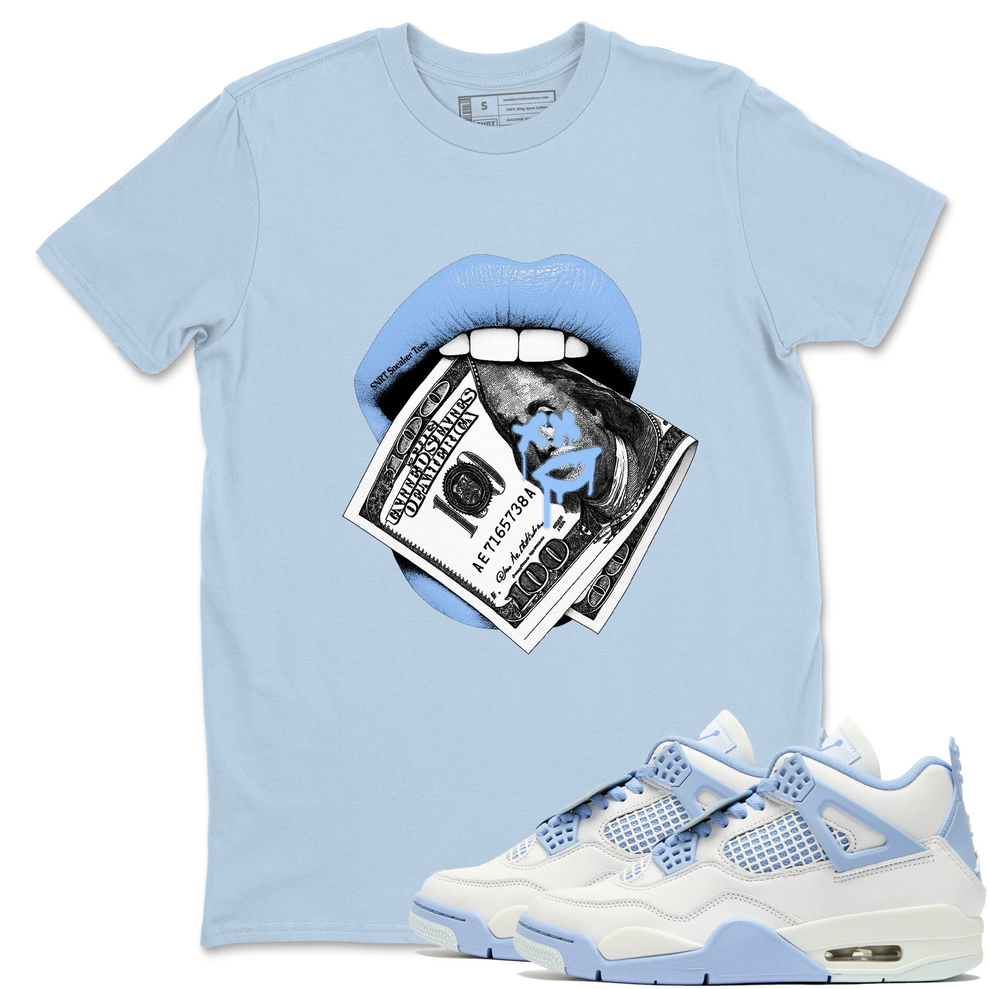 Lips Money snkmatch Tees - Air Jordan 4 Forget Me Not