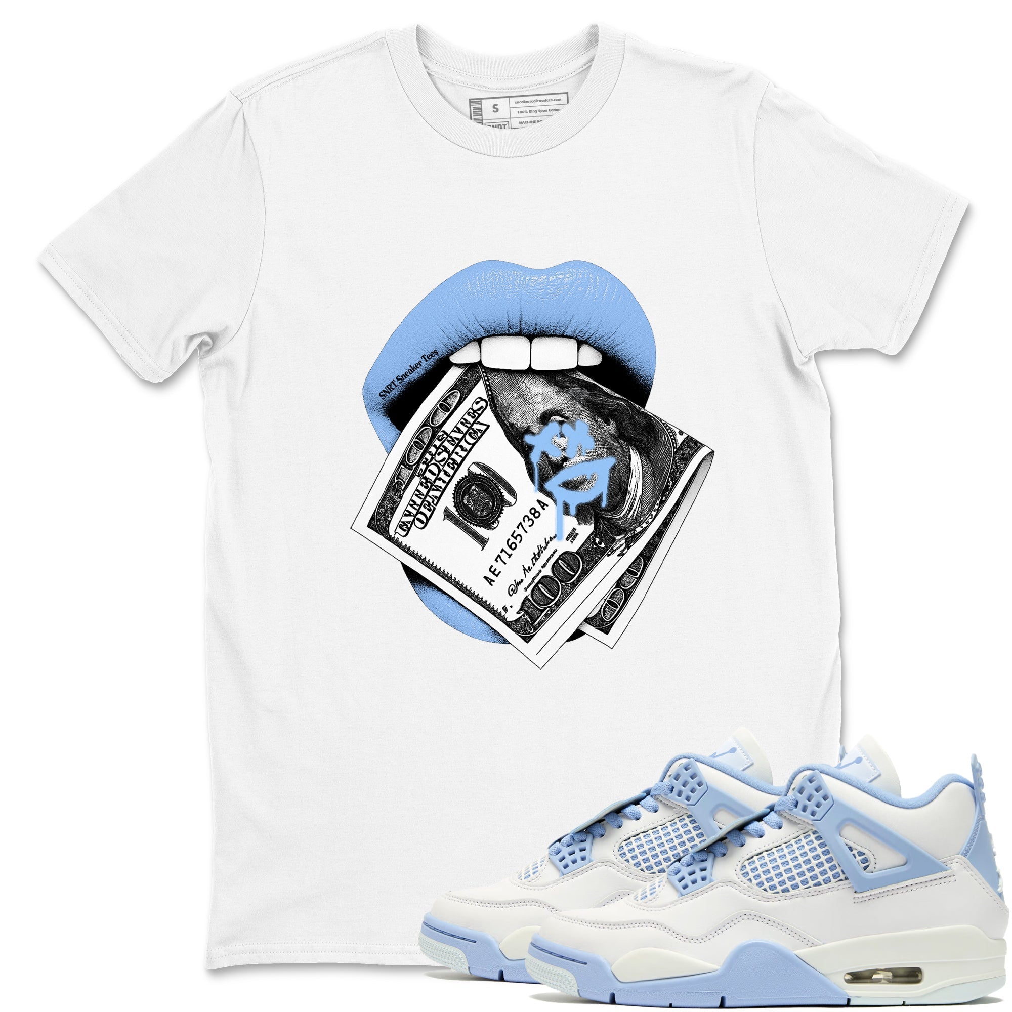 Lips Money snkmatch Tees - Air Jordan 4 Forget Me Not