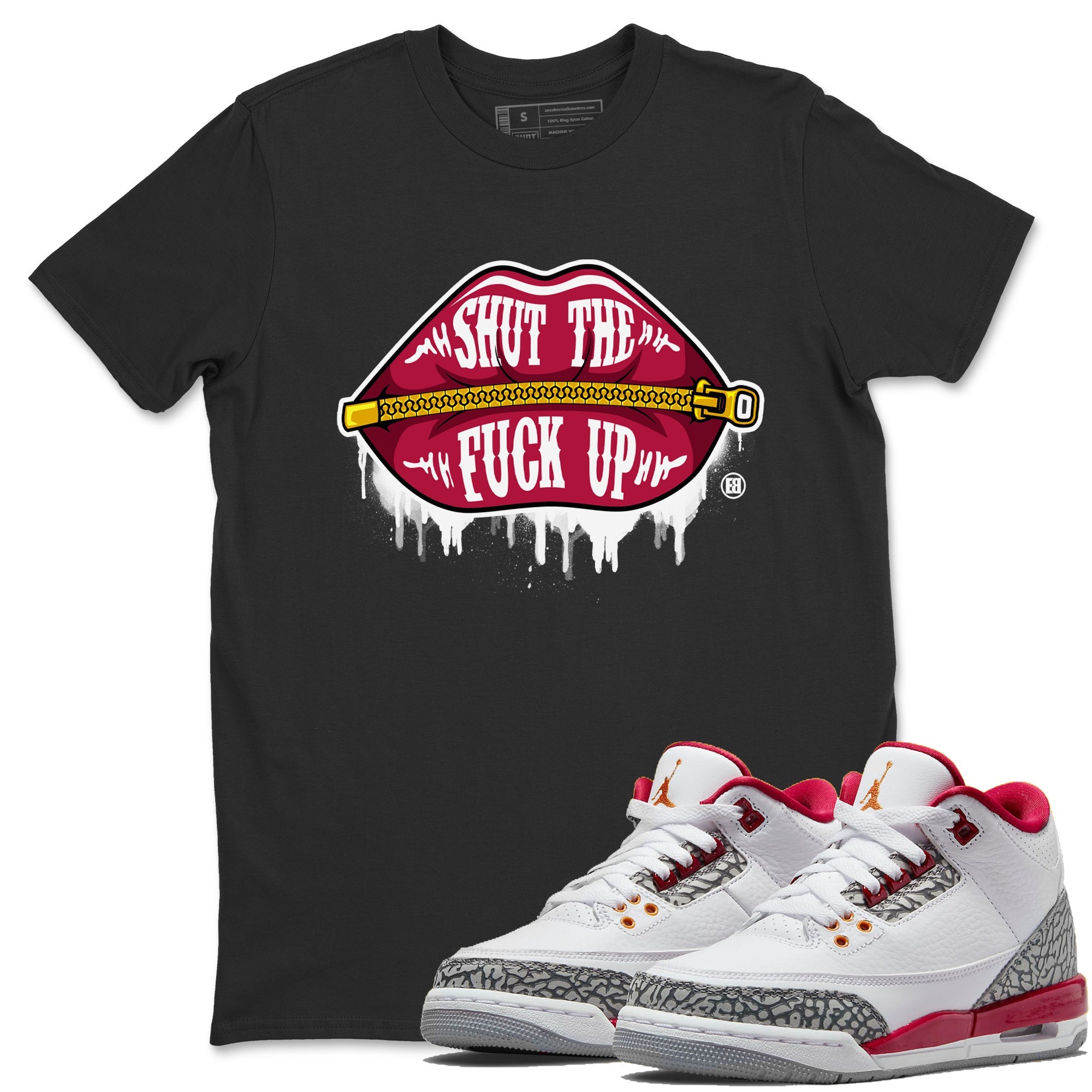 Lips Zipper Unisex Tops - Air Jordan 3 Cardinal