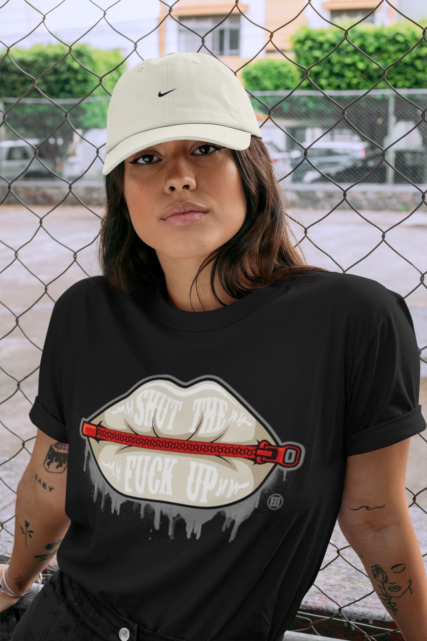 Lips Zipper Unisex Tops - Air Jordan 3 Muslin