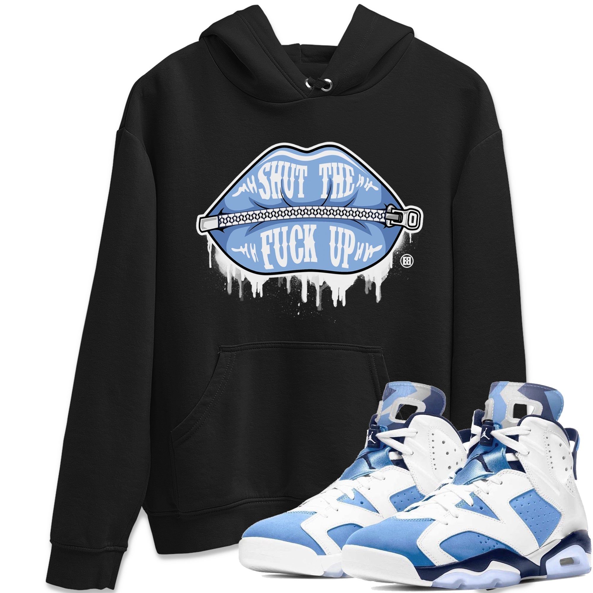 Lips Zipper Unisex Tops - Air Jordan 6 UNC