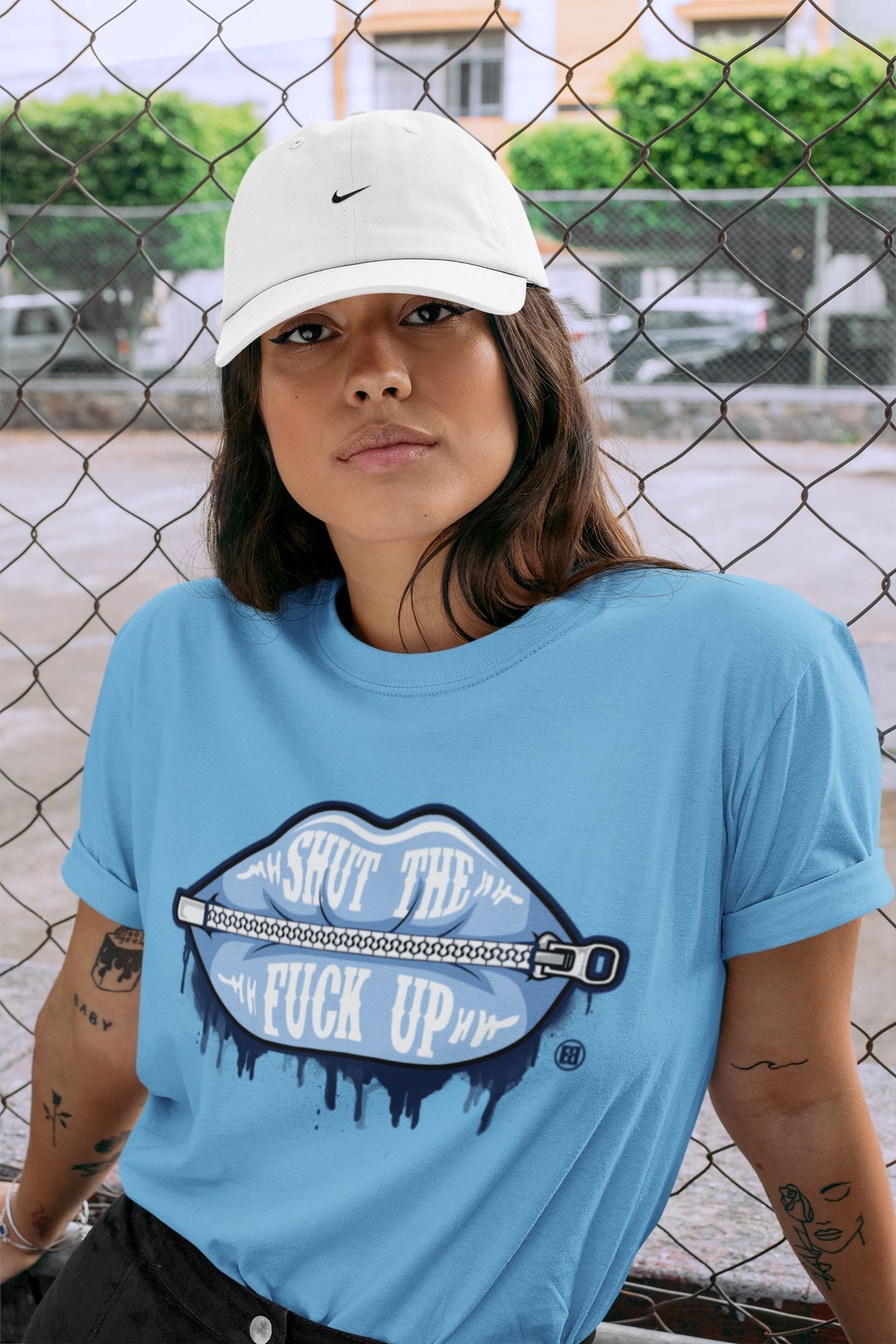 Lips Zipper Unisex Tops - Air Jordan 6 UNC