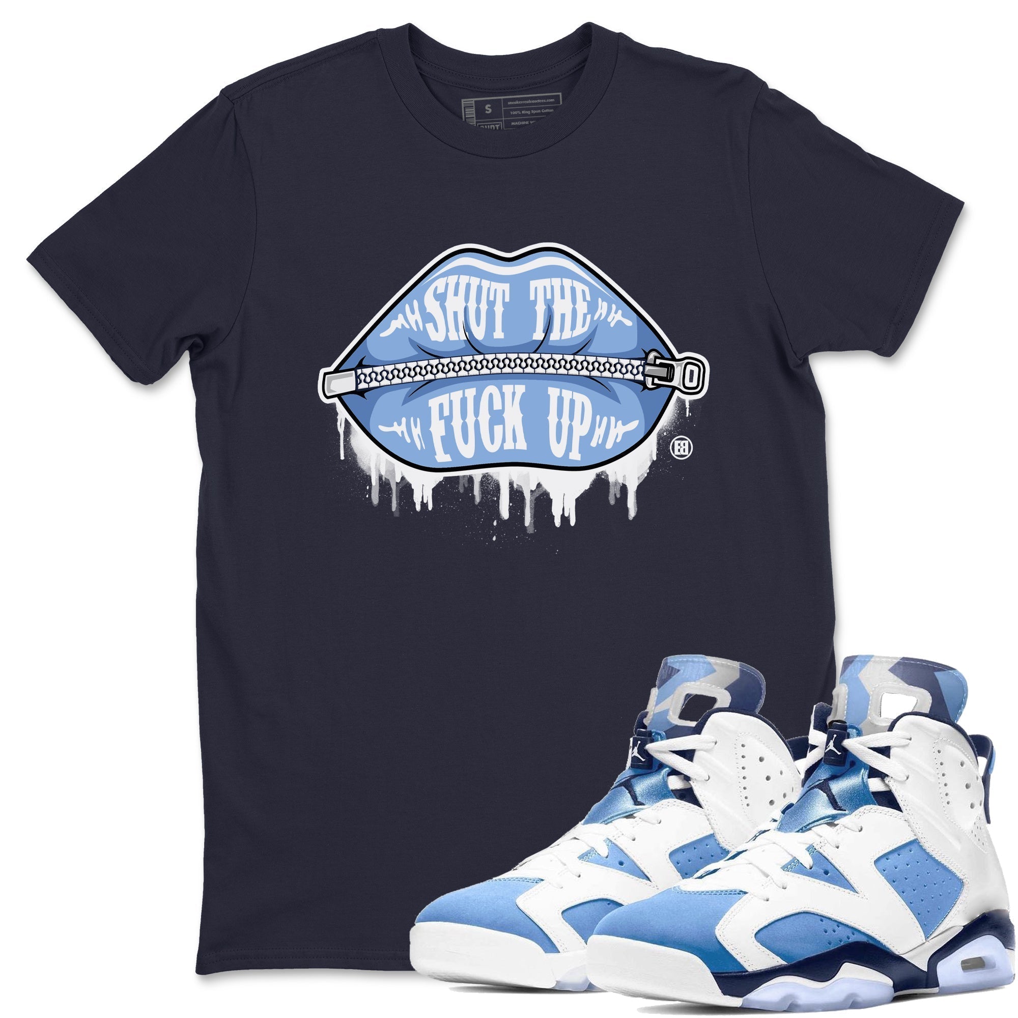 Lips Zipper Unisex Tops - Air Jordan 6 UNC