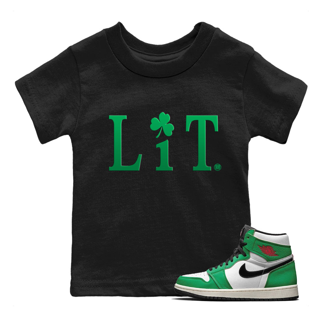 Lit Kids Tops - Air Jordan 1 Lucky Green