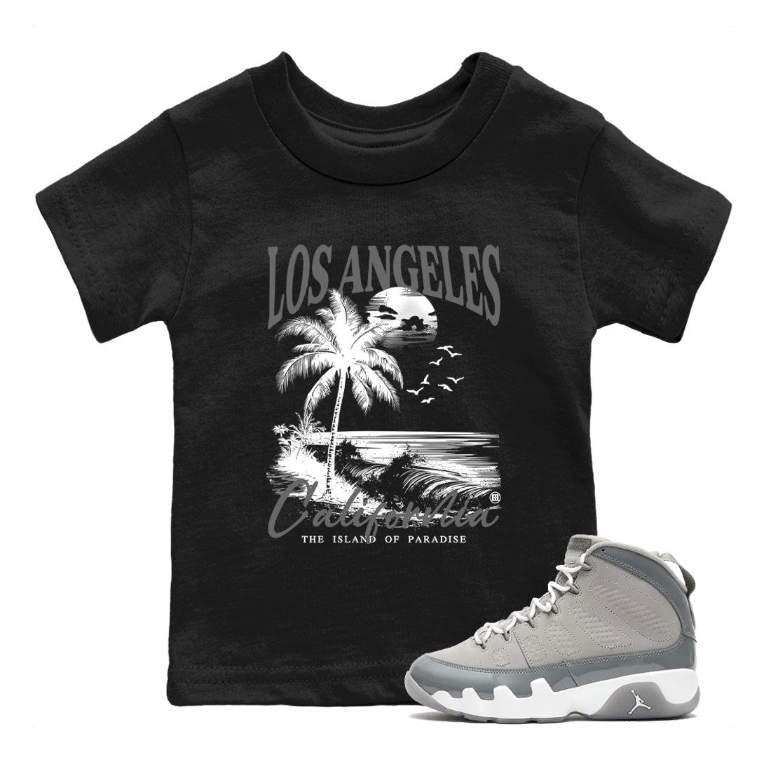 Los Angeles California snkmatch Tees Kids - Air Jordan 9 Cool Grey