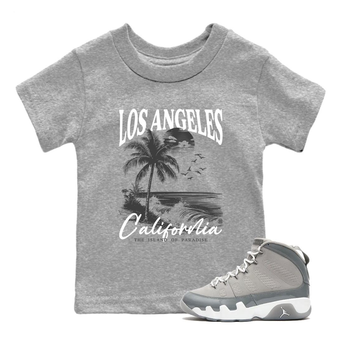 Los Angeles California snkmatch Tees Kids - Air Jordan 9 Cool Grey