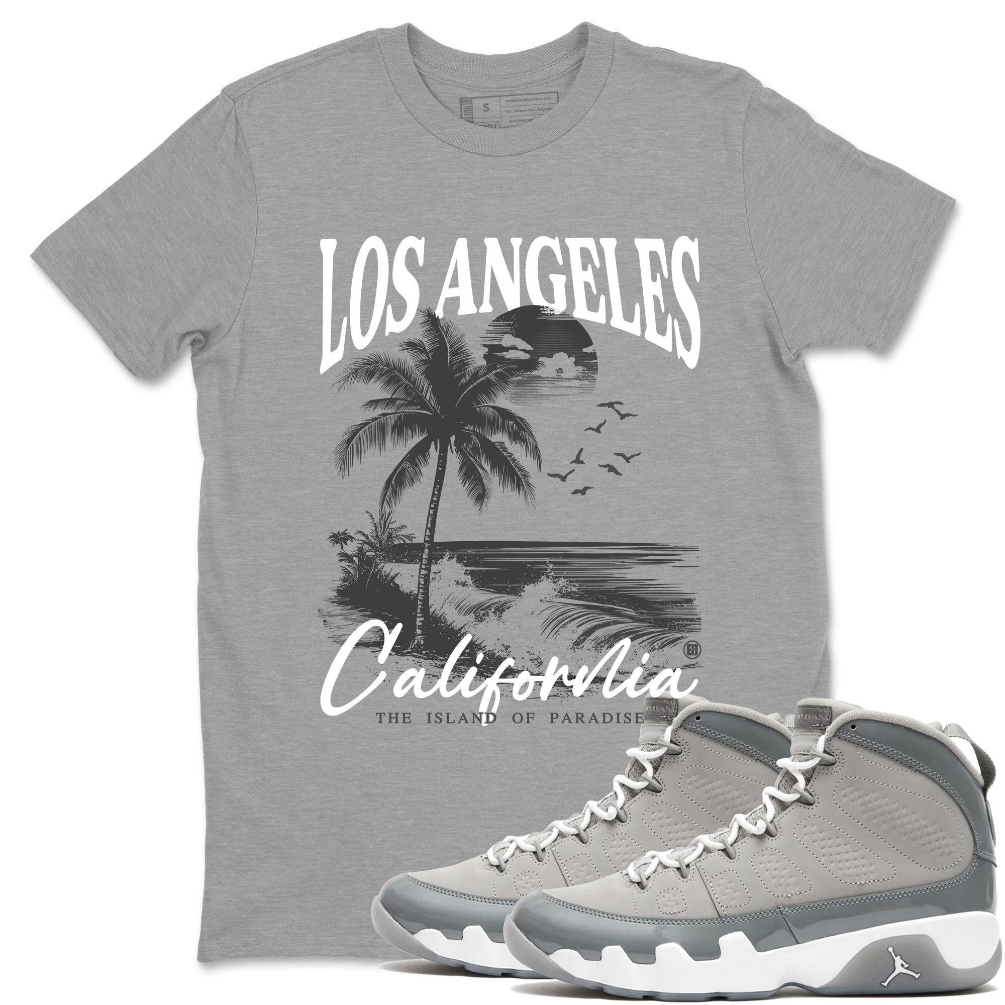 Los Angeles California snkmatch Tees - Air Jordan 9 Cool Grey