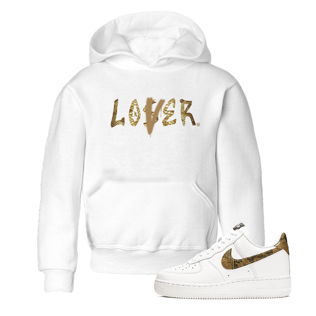 Loser Lover snkmatch Tees Kids - Air Force 1 Ivory Snake