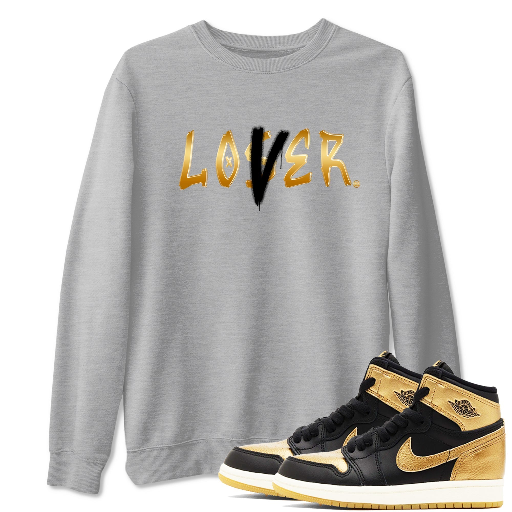 Loser Lover snkmatch Tees - Air Jordan 1 Black Metallic Gold