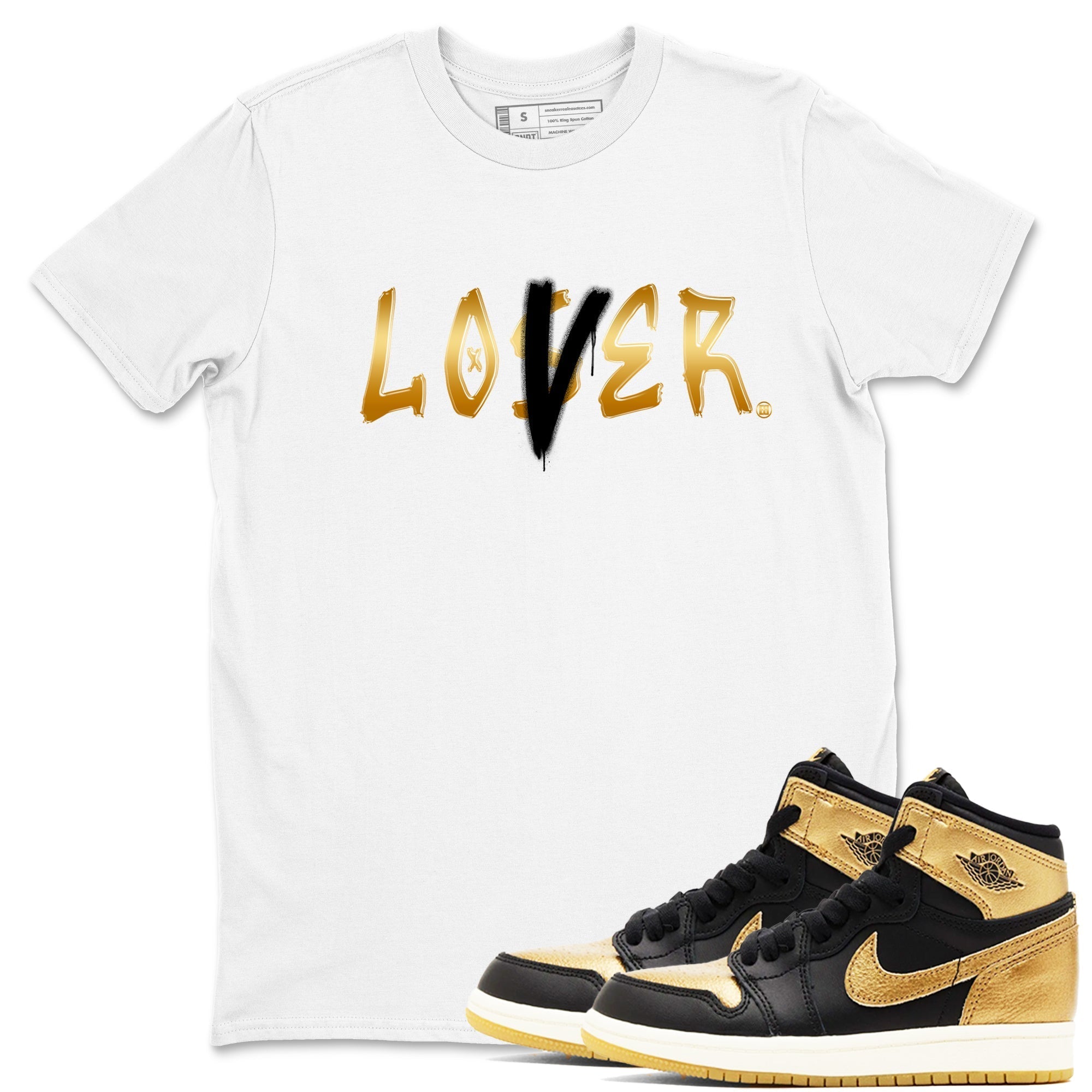 Loser Lover snkmatch Tees - Air Jordan 1 Black Metallic Gold