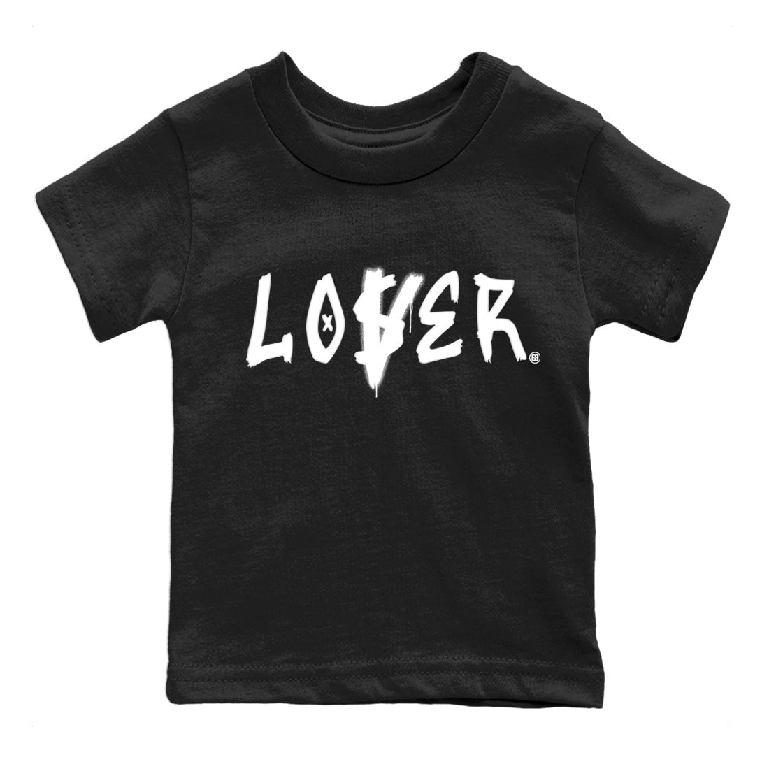 Loser Lover Kids Tops - Air Jordan 1 Black White