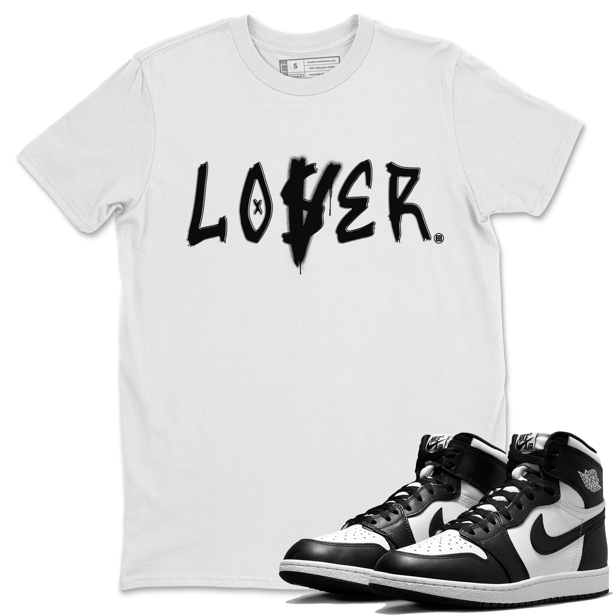 Loser Lover Unisex Tops - Air Jordan 1 Black White
