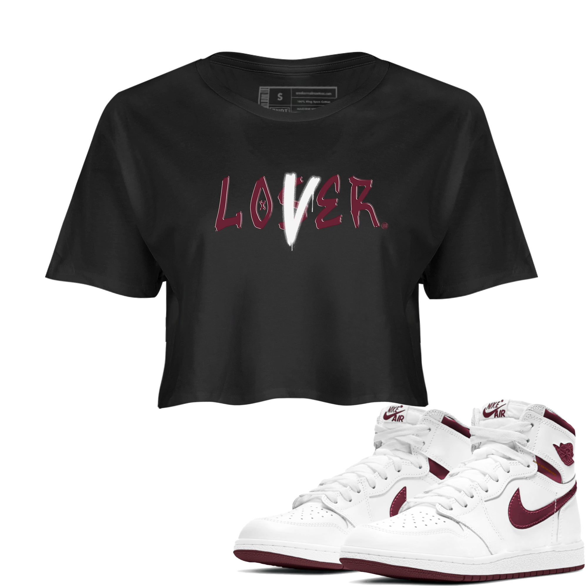 Loser Lover snkmatch Women's Top - Air Jordan 1 Metallic Burgundy