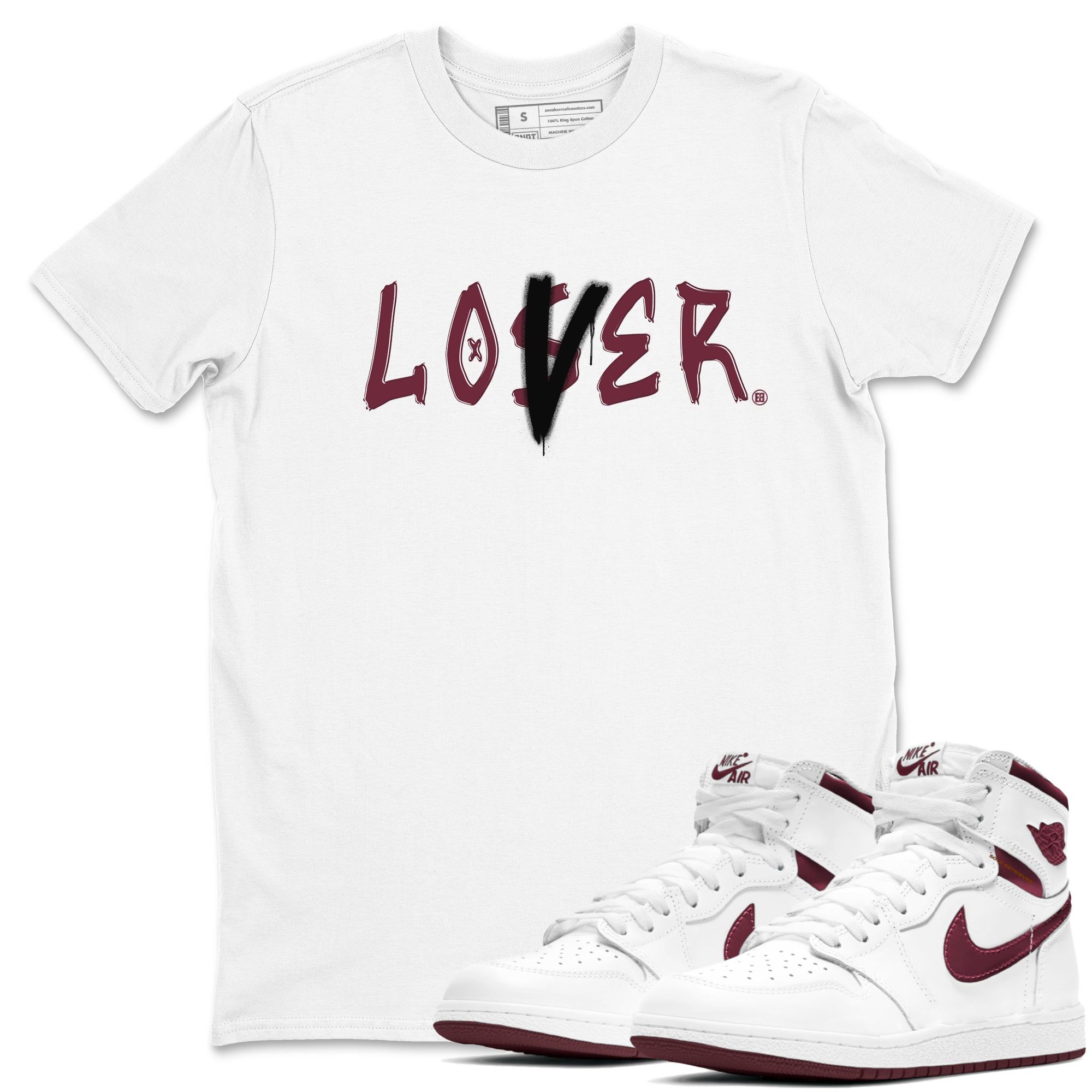Loser Lover snkmatch Tees - Air Jordan 1 Metallic Burgundy