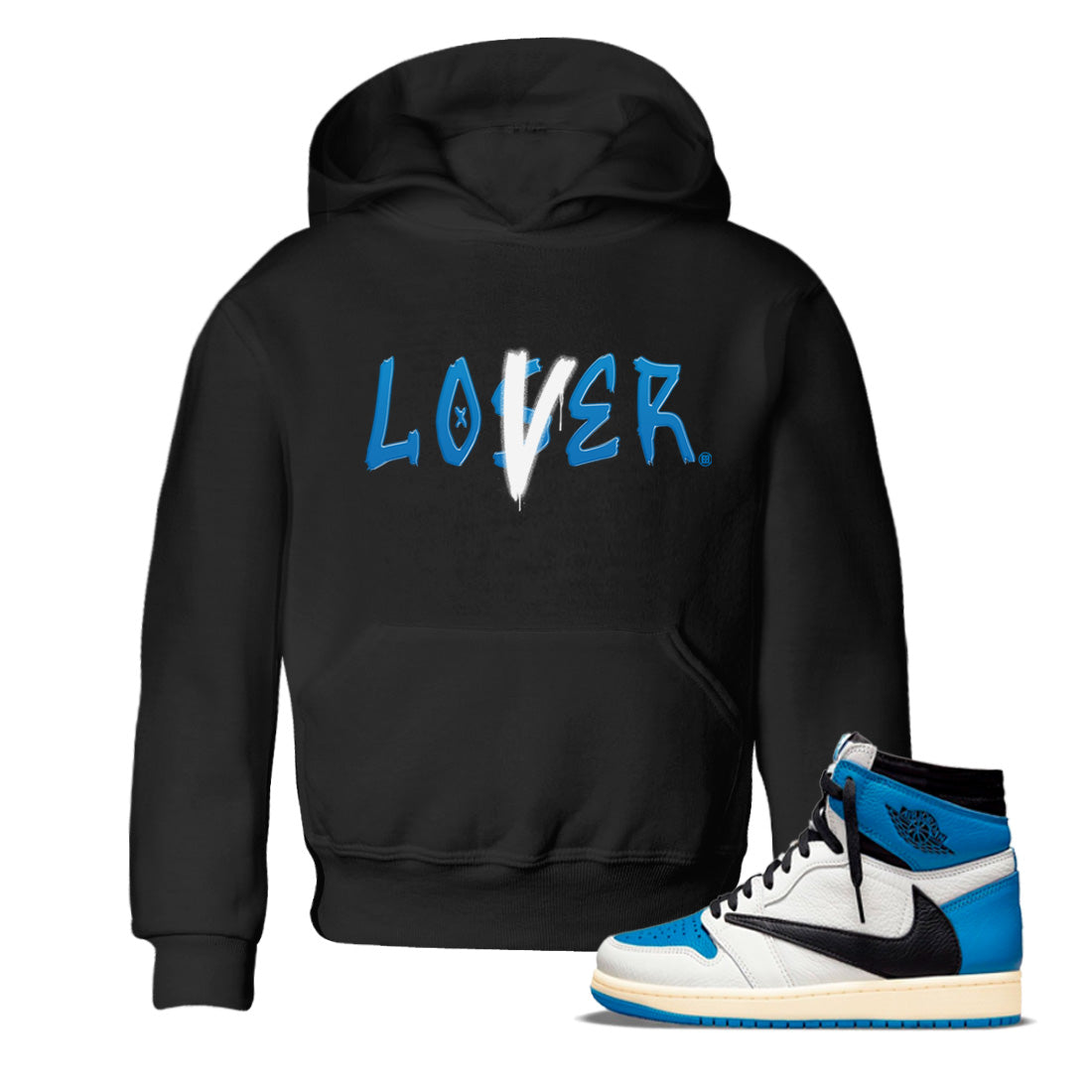 Loser Lover Kids Tops - Air Jordan 1 Travis Scott Fragment