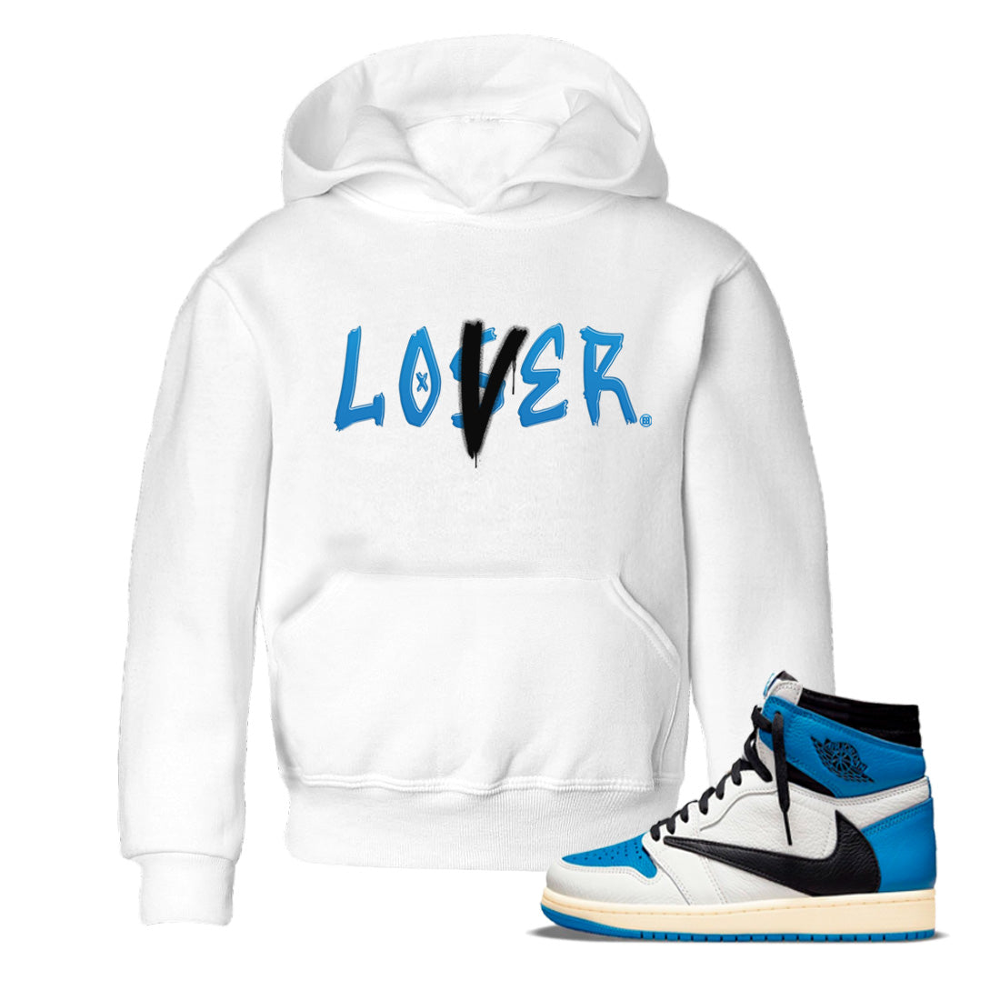 Loser Lover Kids Tops - Air Jordan 1 Travis Scott Fragment