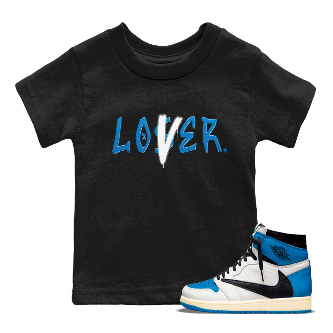 Loser Lover Kids Tops - Air Jordan 1 Travis Scott Fragment