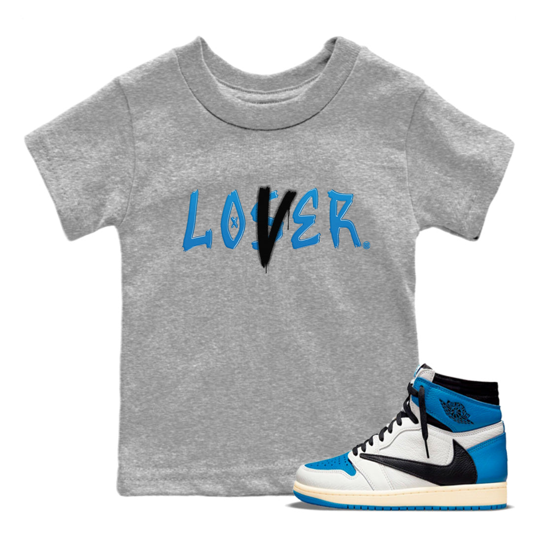 Loser Lover Kids Tops - Air Jordan 1 Travis Scott Fragment