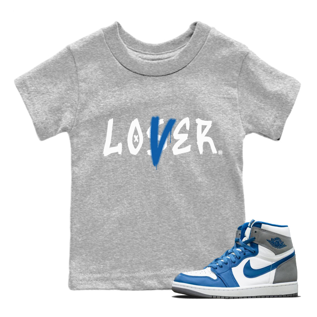 Loser Lover Kids Tops - Air Jordan 1 True Blue