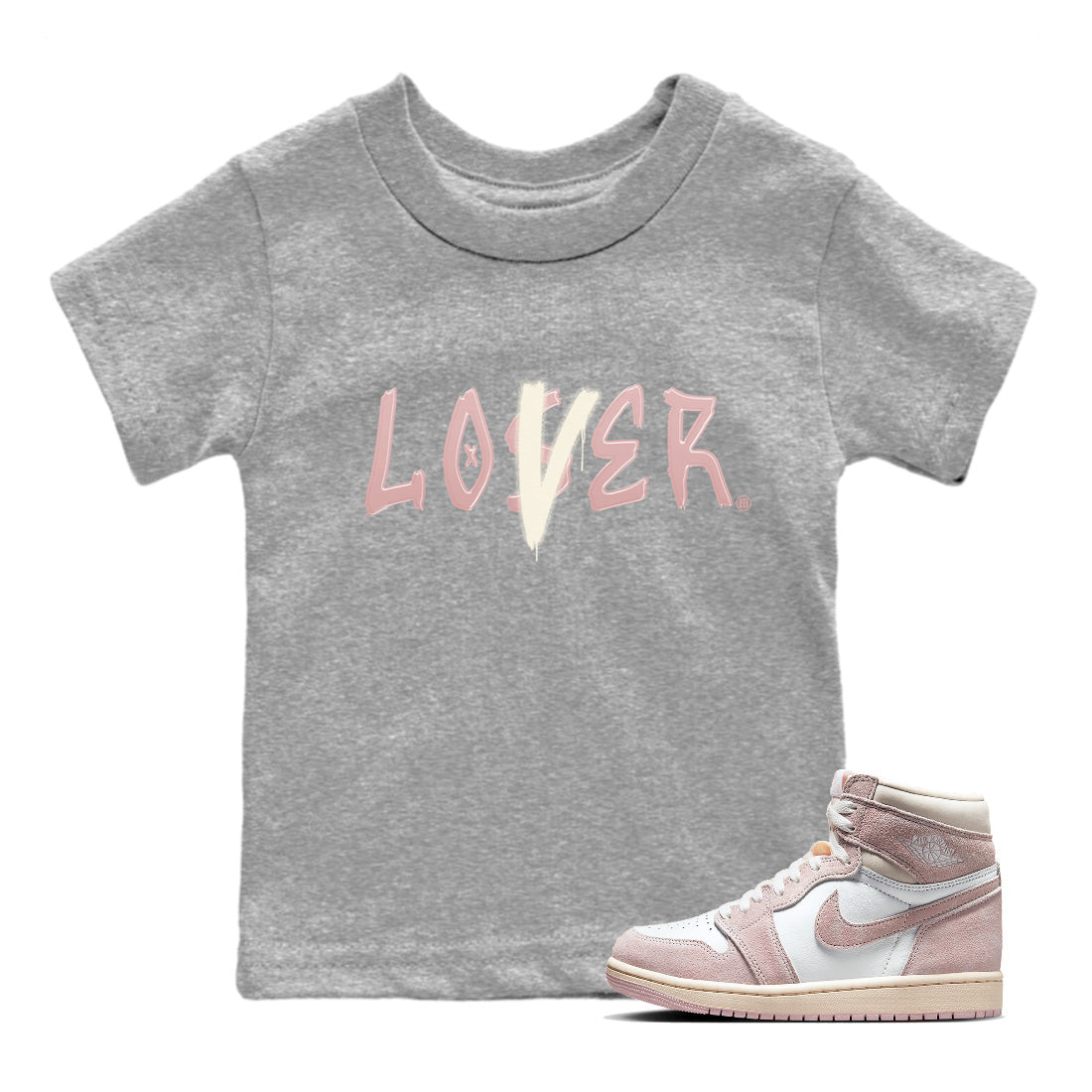 Loser Lover Kids Tops - Air Jordan 1 Washed Pink