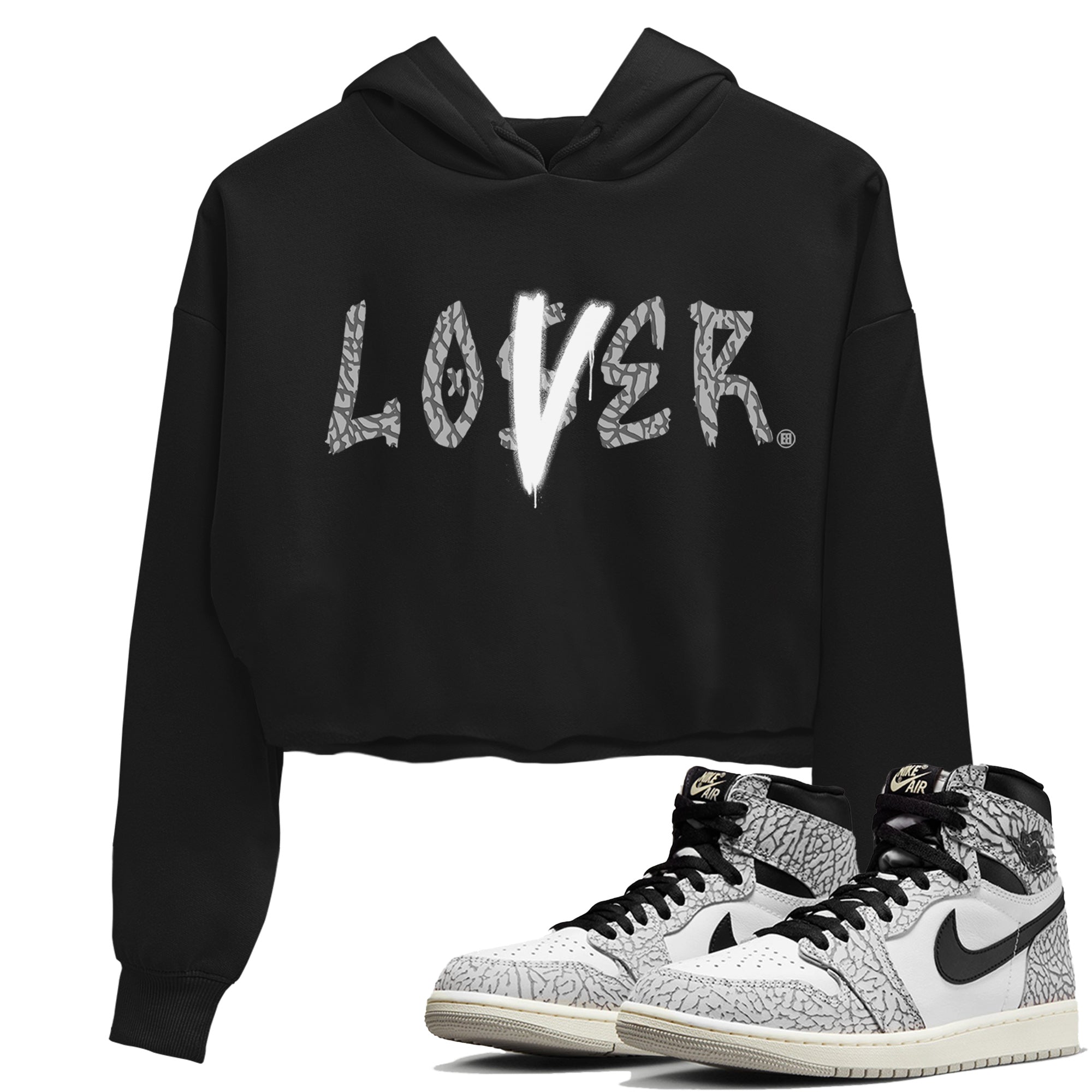 Loser Lover Women's Tops - Air Jordan 1 White Cement