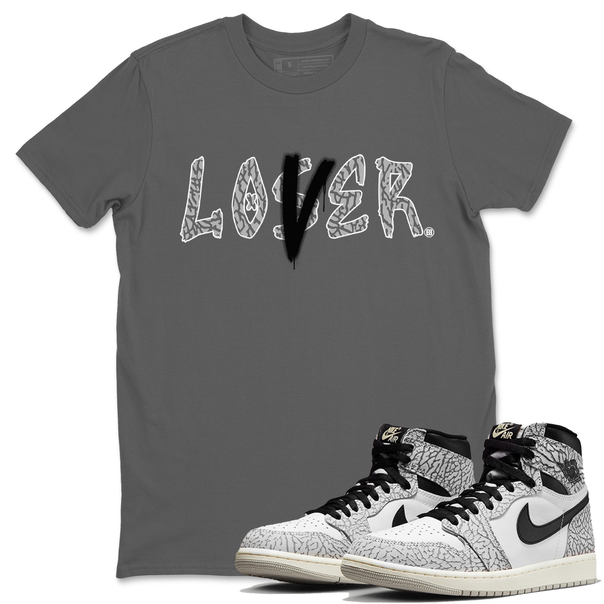 Loser Lover Unisex Tops - Air Jordan 1 White Cement