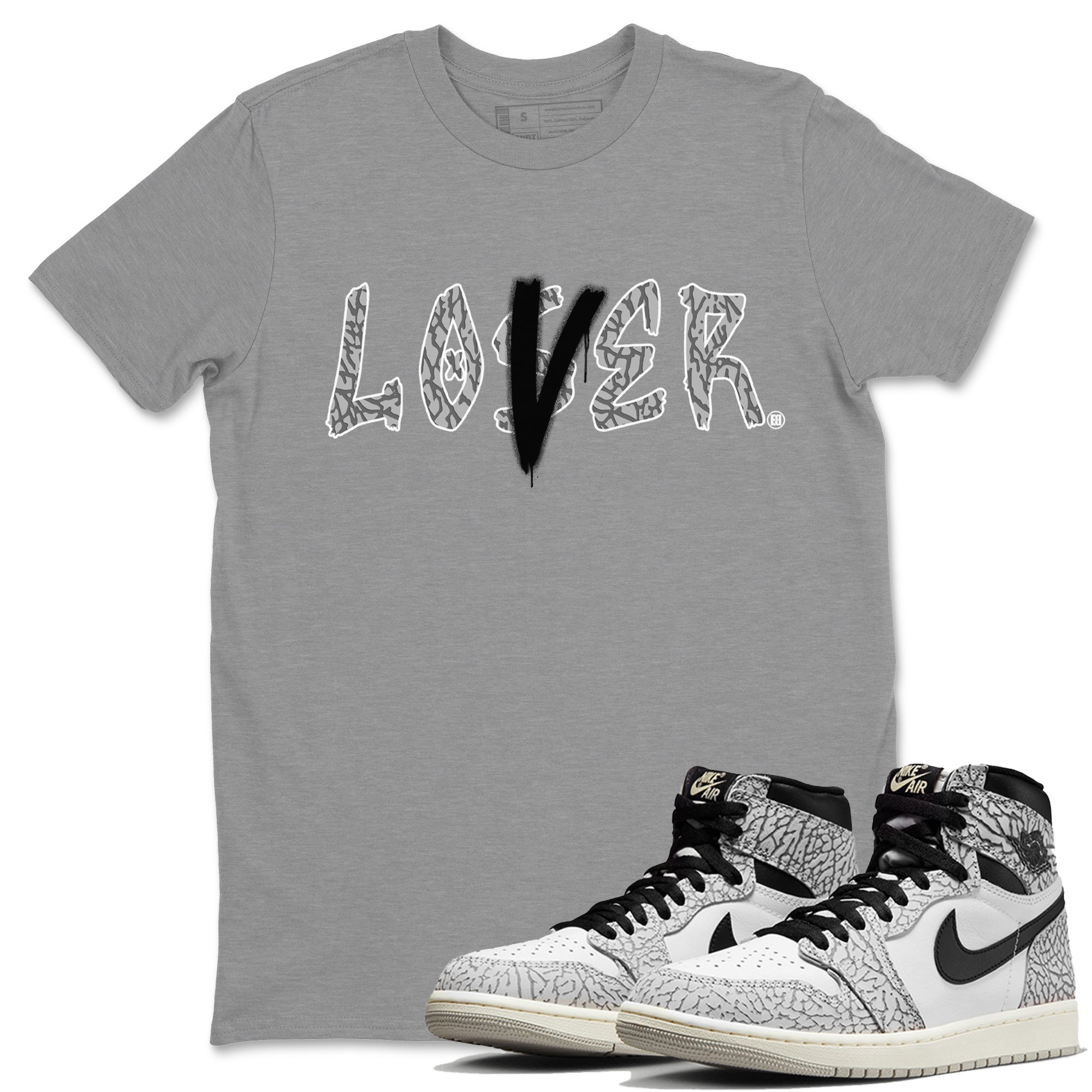 Loser Lover Unisex Tops - Air Jordan 1 White Cement