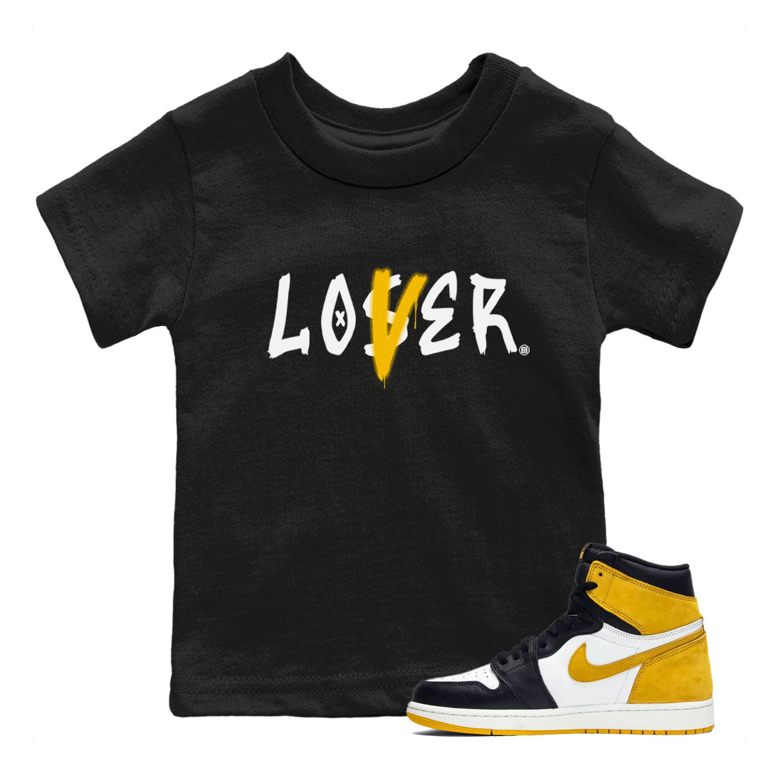 Loser Lover Kids Tops - Air Jordan 1 Yellow Ochre